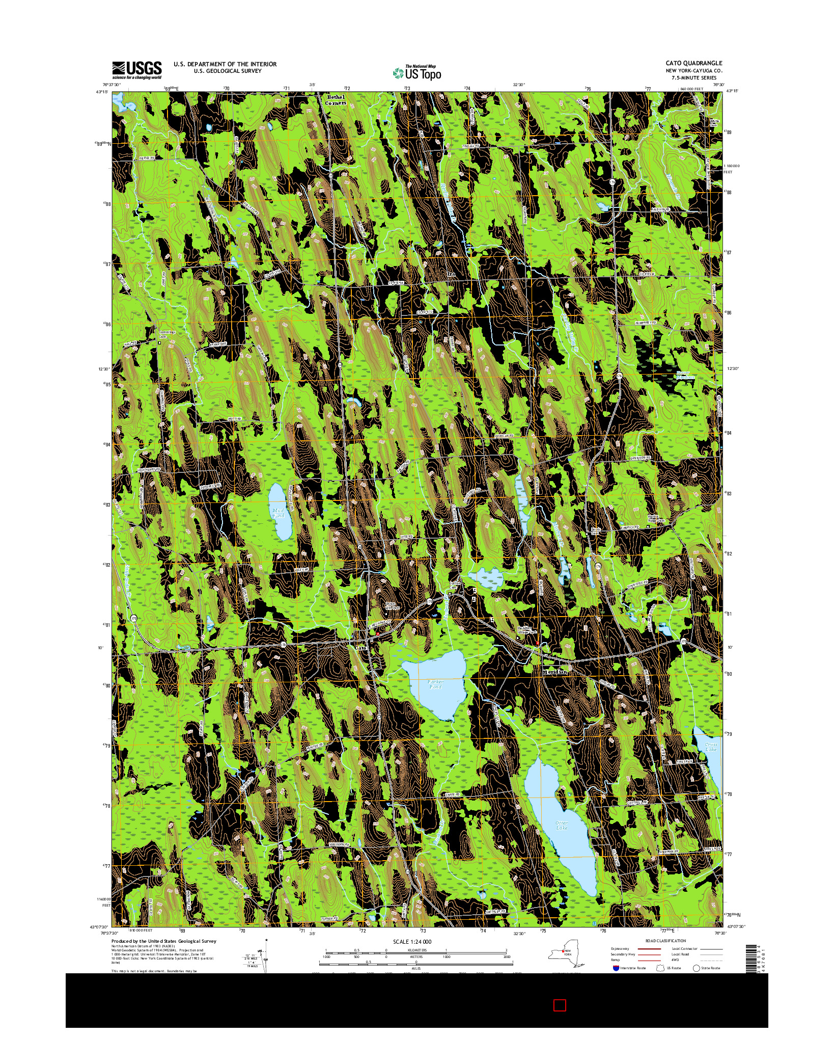 USGS US TOPO 7.5-MINUTE MAP FOR CATO, NY 2016