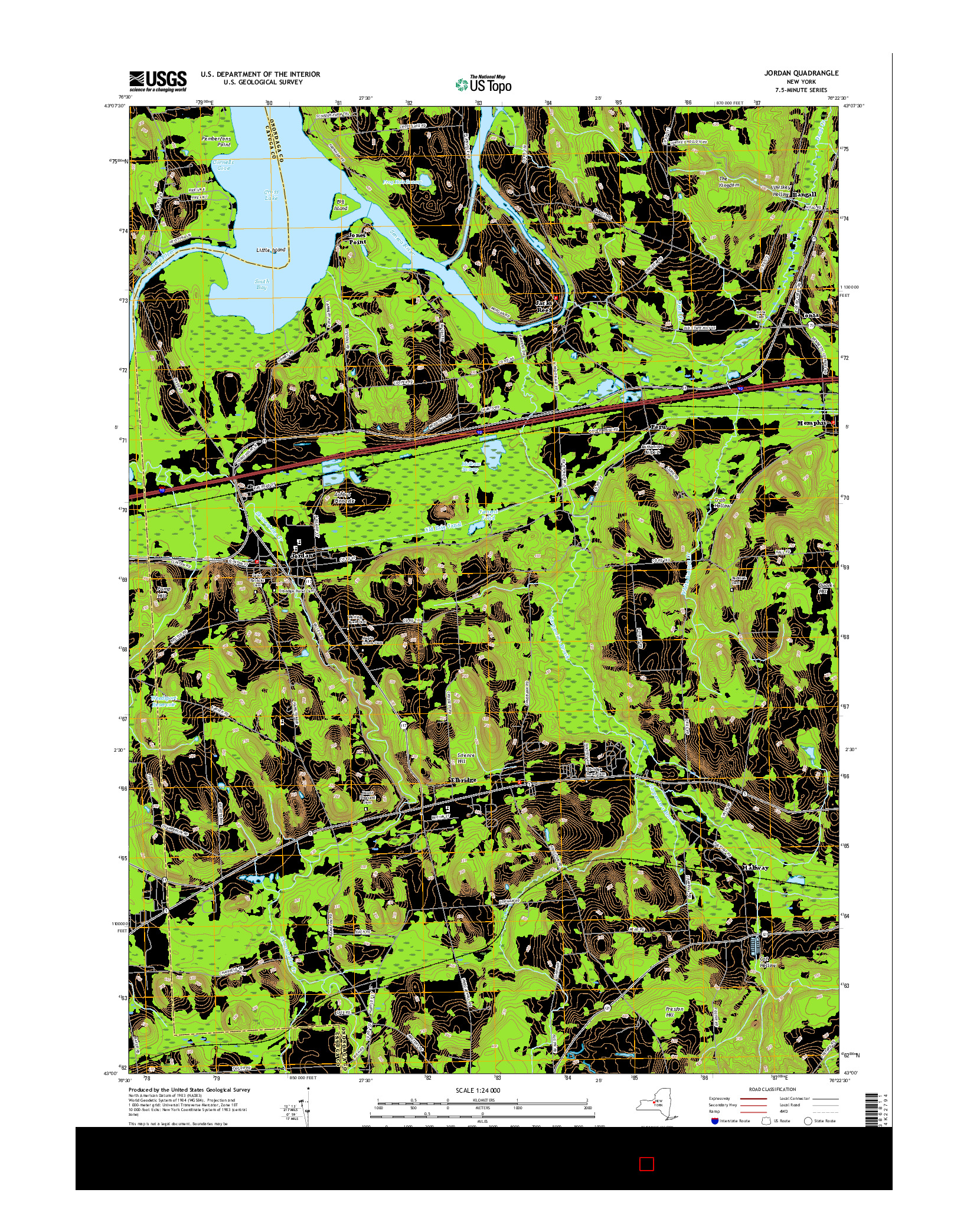 USGS US TOPO 7.5-MINUTE MAP FOR JORDAN, NY 2016