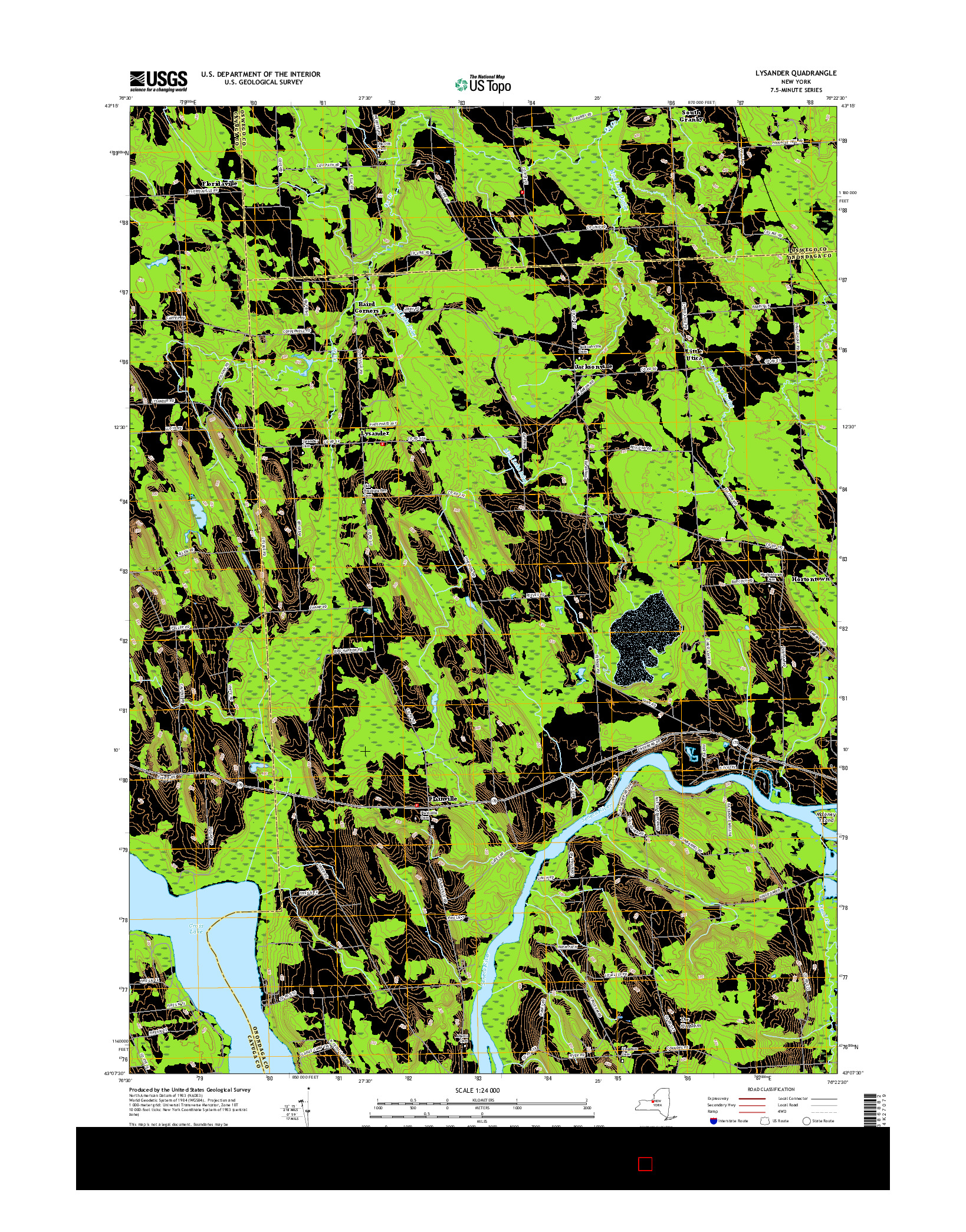 USGS US TOPO 7.5-MINUTE MAP FOR LYSANDER, NY 2016