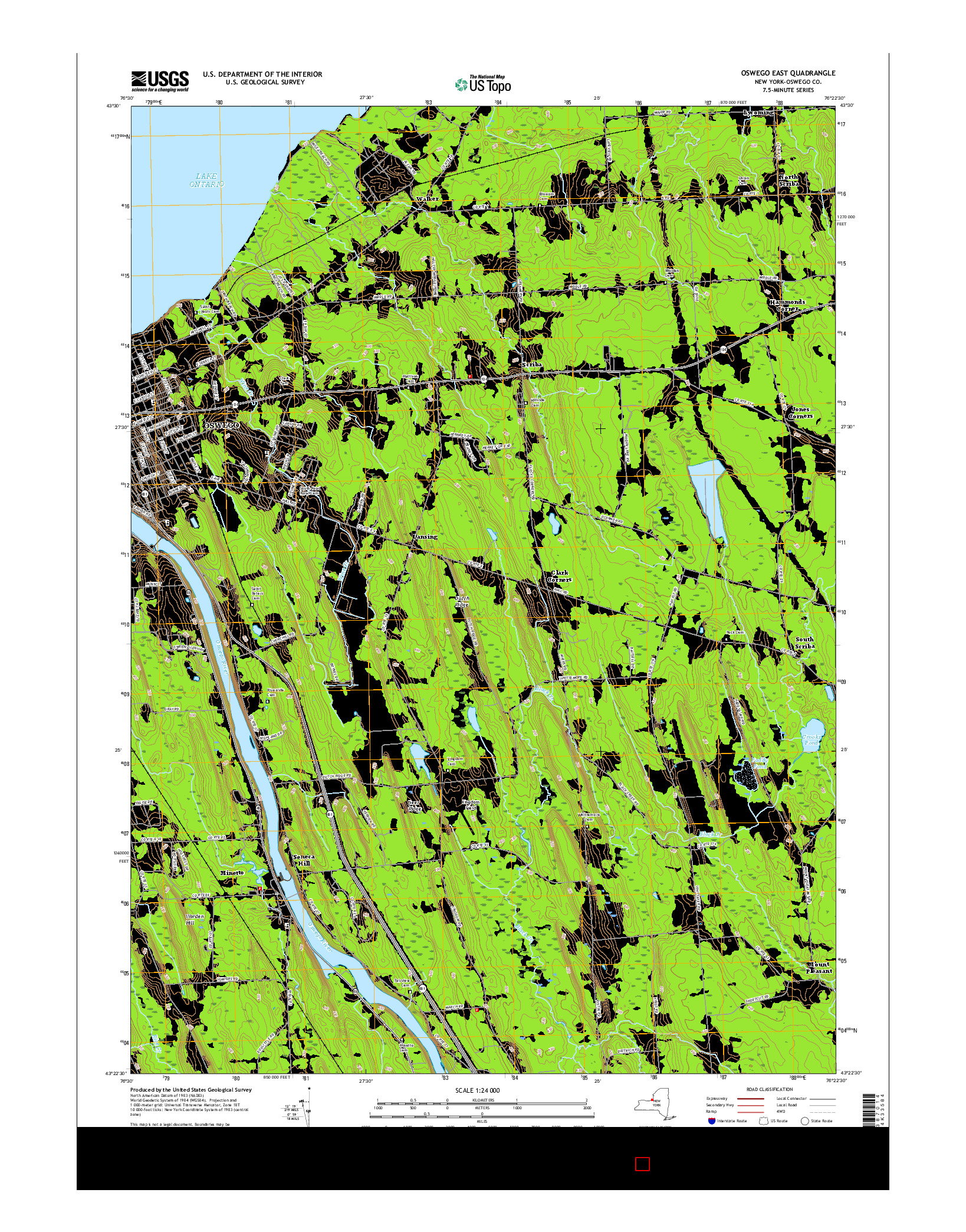 USGS US TOPO 7.5-MINUTE MAP FOR OSWEGO EAST, NY 2016