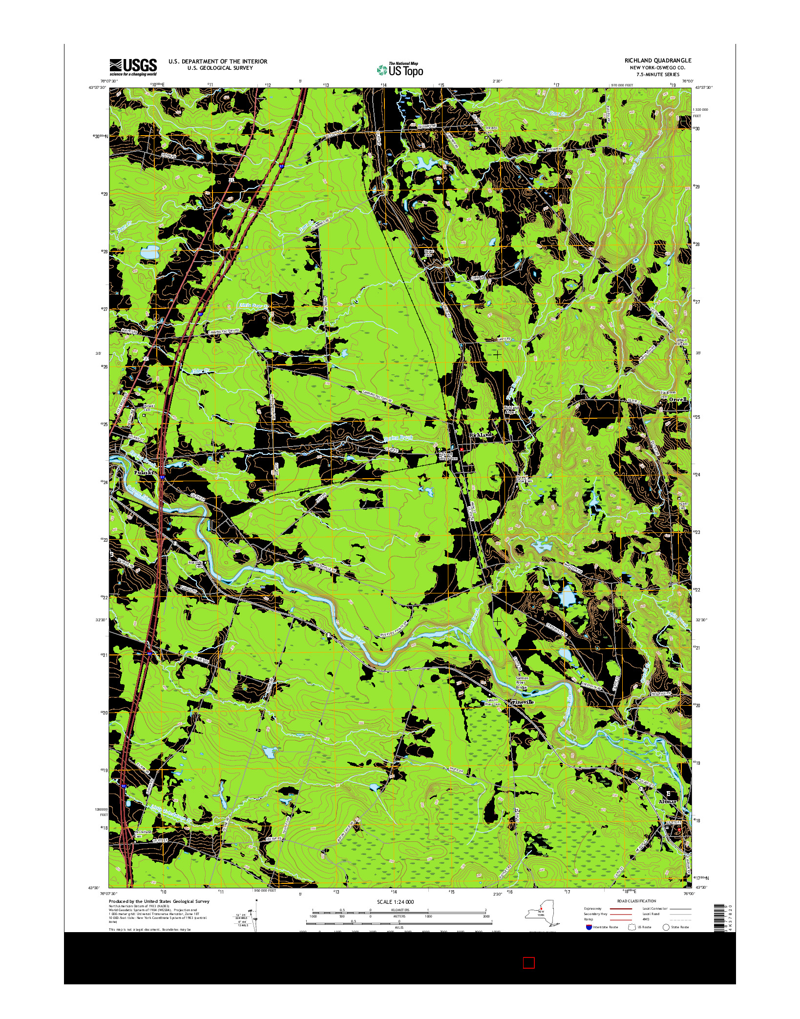 USGS US TOPO 7.5-MINUTE MAP FOR RICHLAND, NY 2016