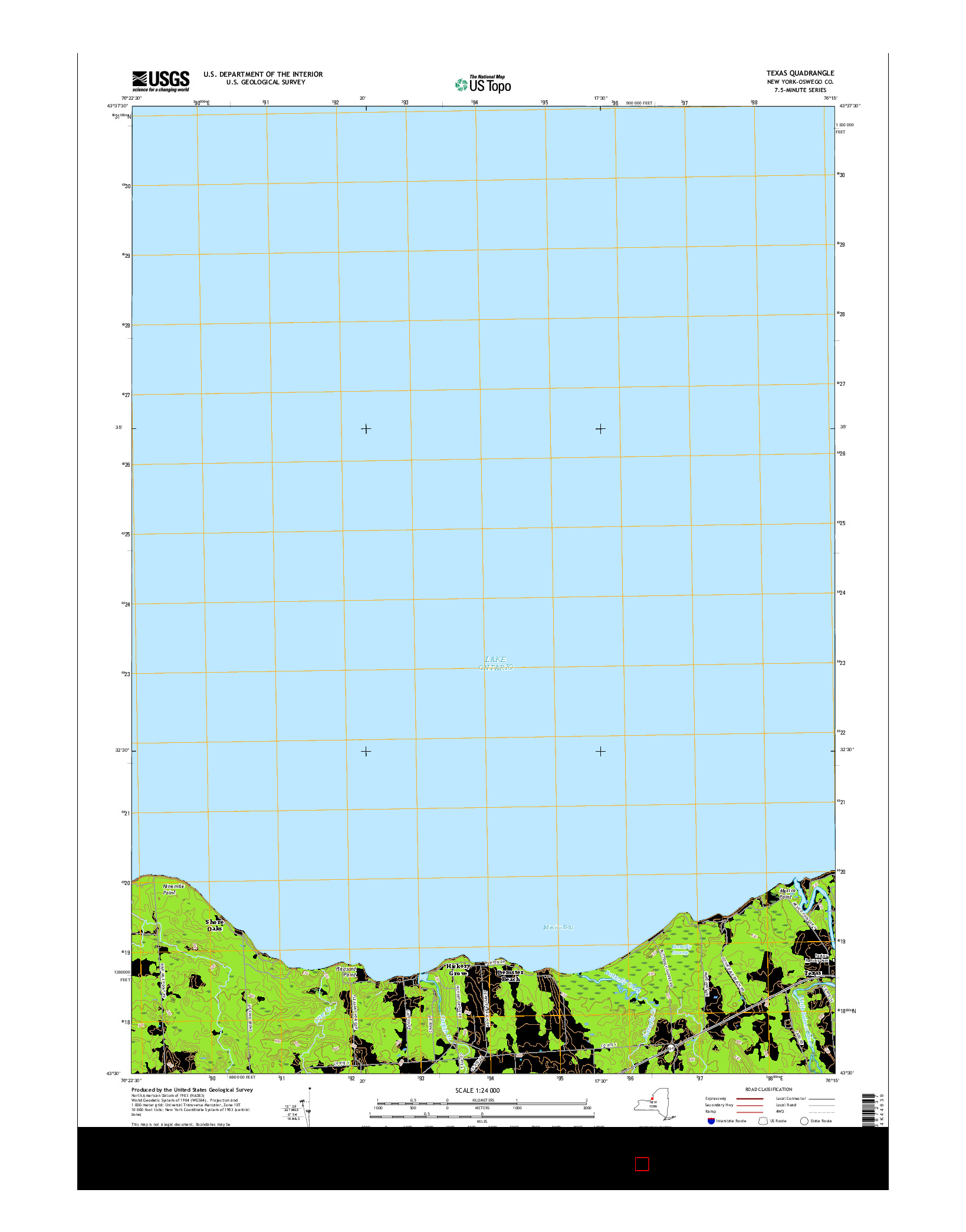 USGS US TOPO 7.5-MINUTE MAP FOR TEXAS, NY 2016