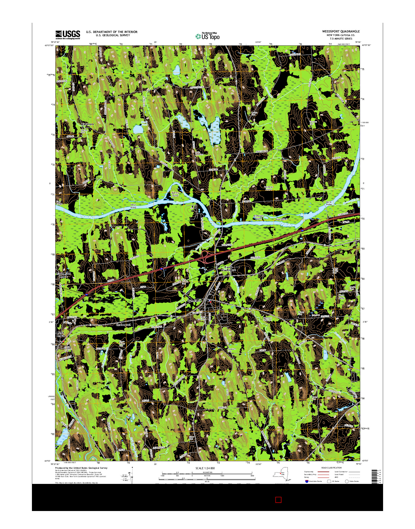 USGS US TOPO 7.5-MINUTE MAP FOR WEEDSPORT, NY 2016