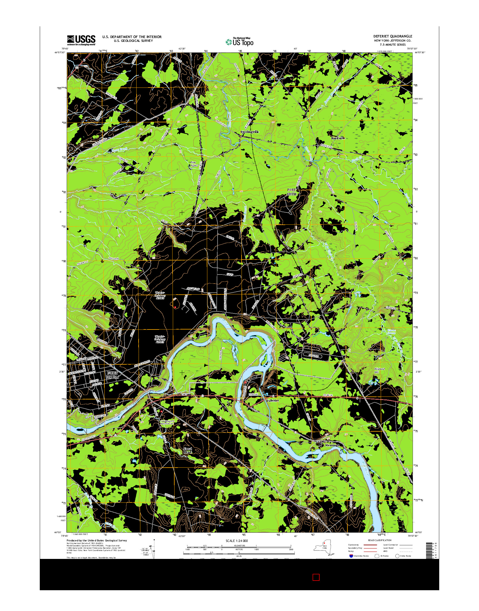 USGS US TOPO 7.5-MINUTE MAP FOR DEFERIET, NY 2016