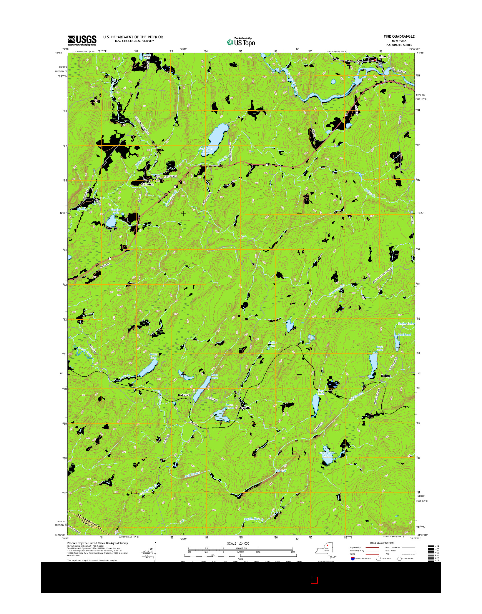 USGS US TOPO 7.5-MINUTE MAP FOR FINE, NY 2016