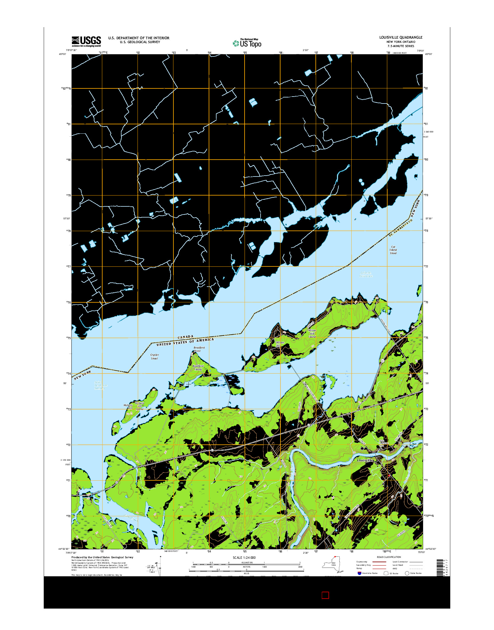 USGS US TOPO 7.5-MINUTE MAP FOR LOUISVILLE, NY-ON 2016