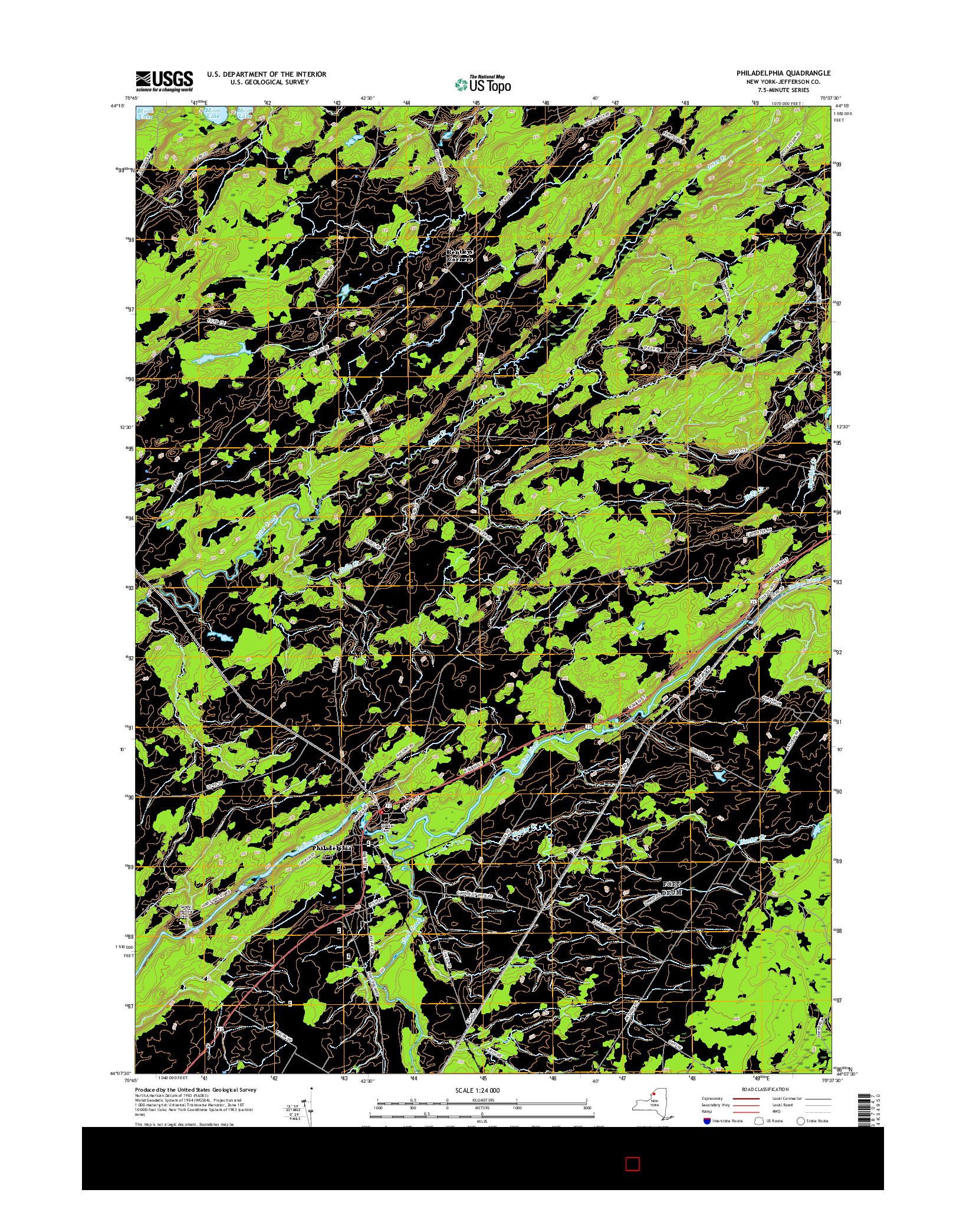 USGS US TOPO 7.5-MINUTE MAP FOR PHILADELPHIA, NY 2016