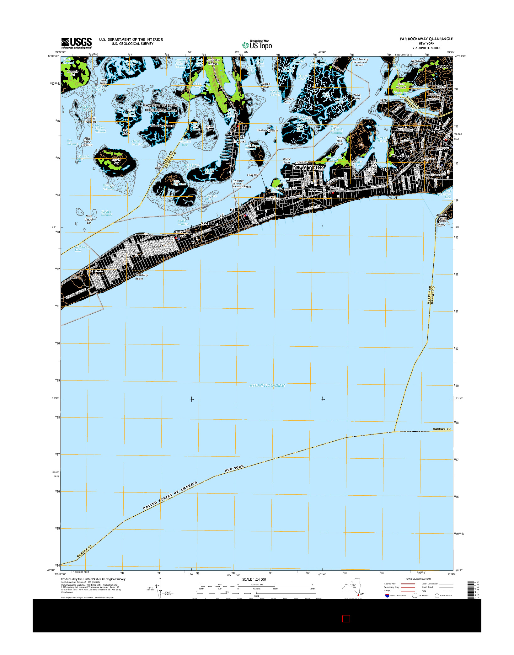 USGS US TOPO 7.5-MINUTE MAP FOR FAR ROCKAWAY, NY 2016