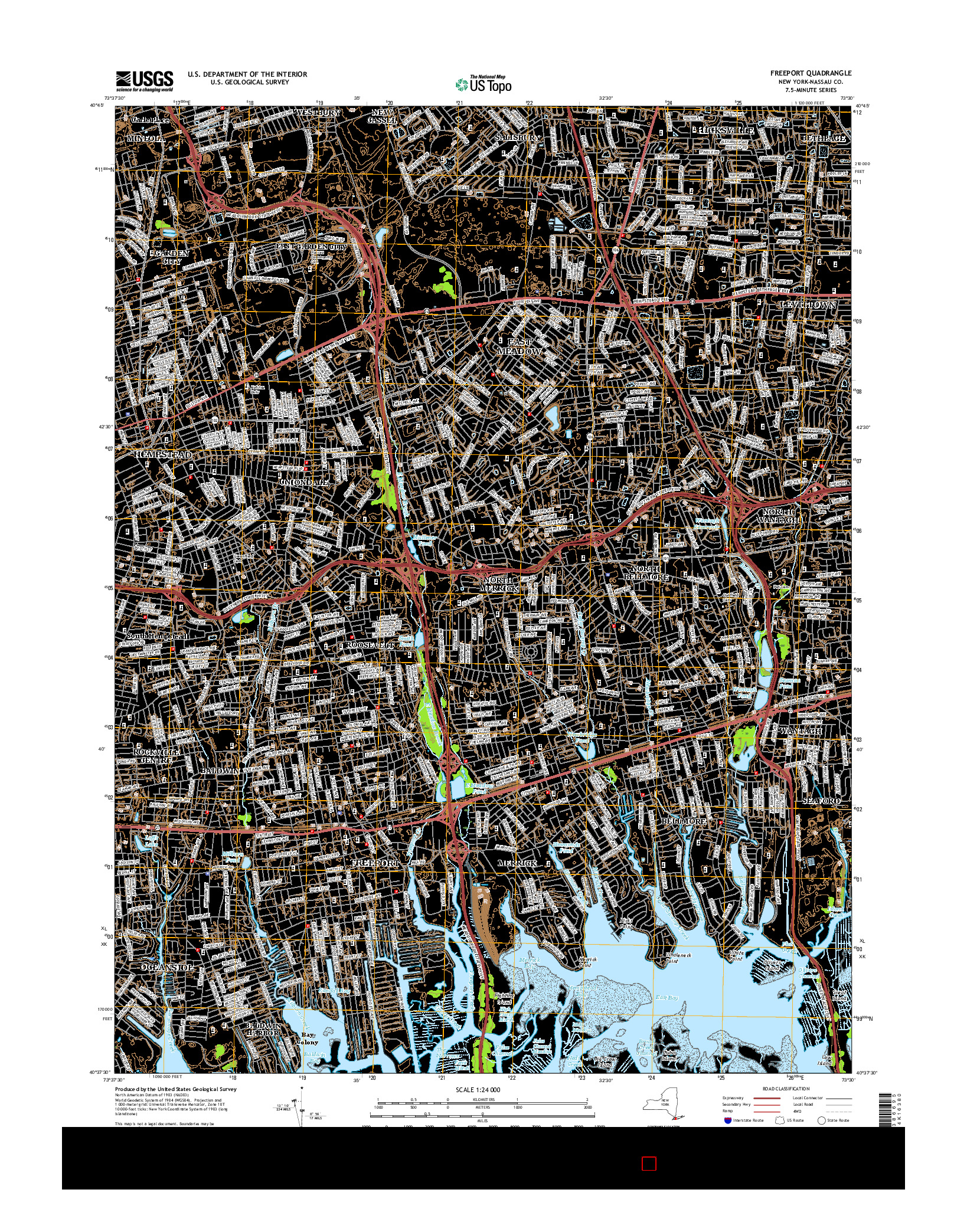 USGS US TOPO 7.5-MINUTE MAP FOR FREEPORT, NY 2016