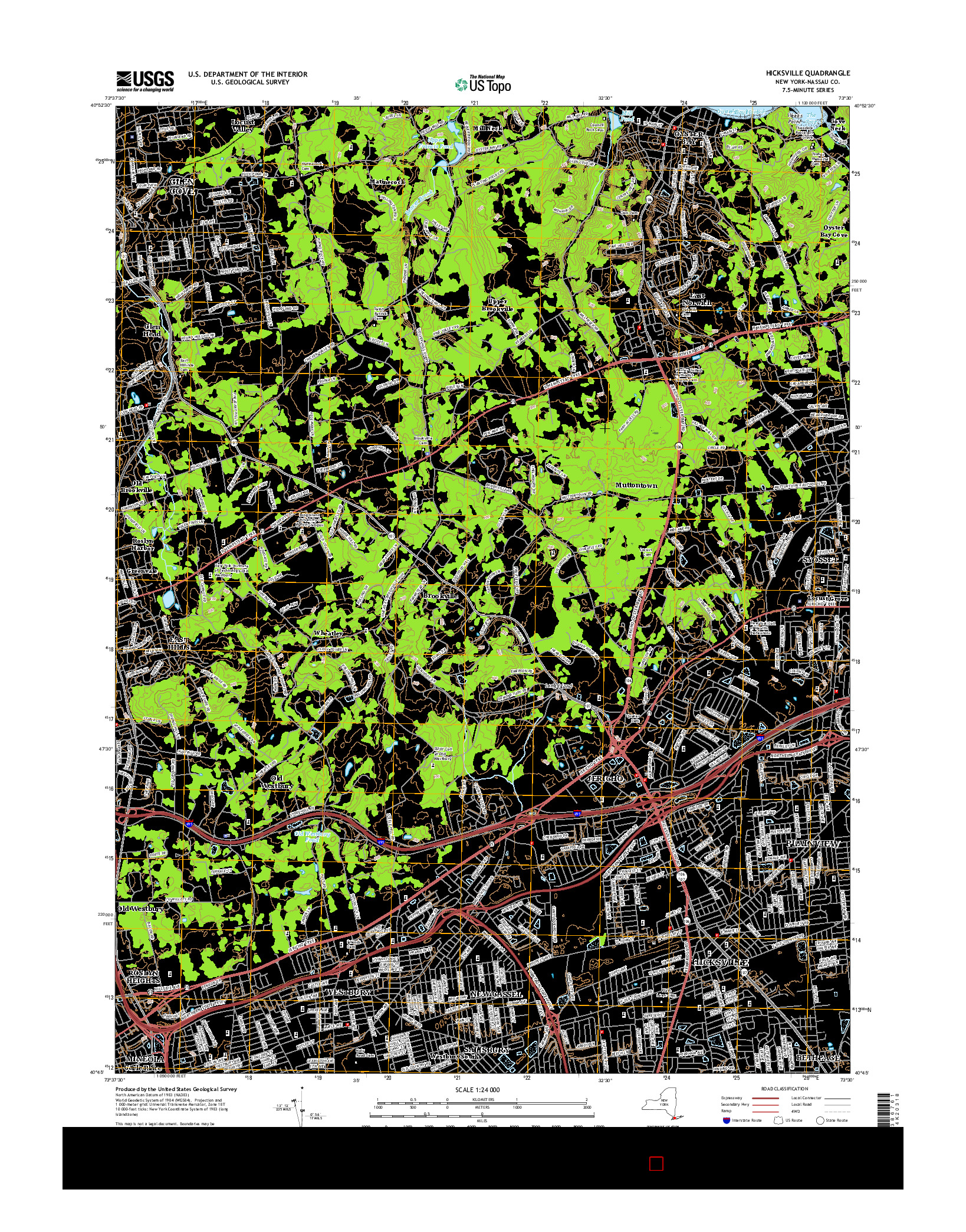 USGS US TOPO 7.5-MINUTE MAP FOR HICKSVILLE, NY 2016