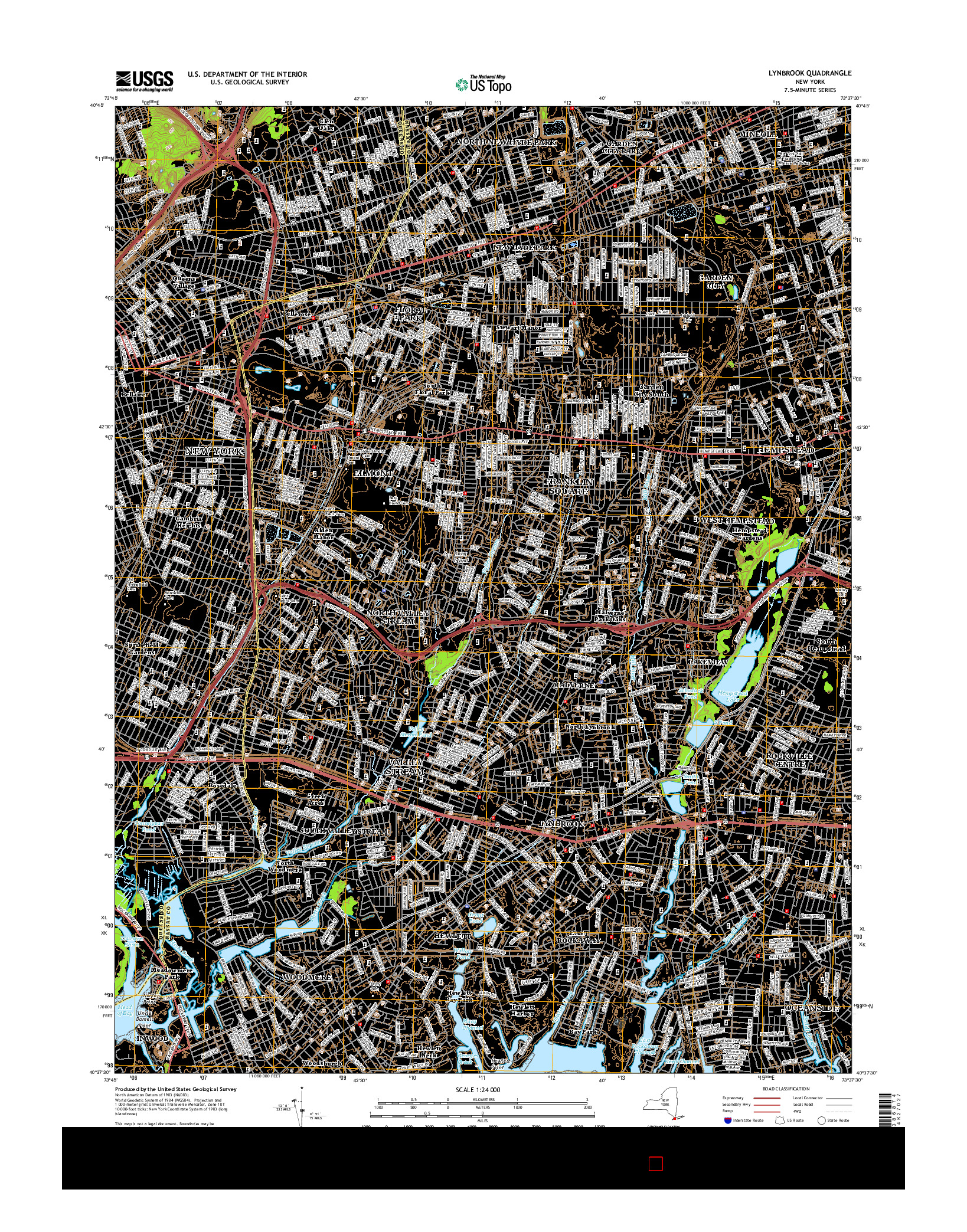 USGS US TOPO 7.5-MINUTE MAP FOR LYNBROOK, NY 2016