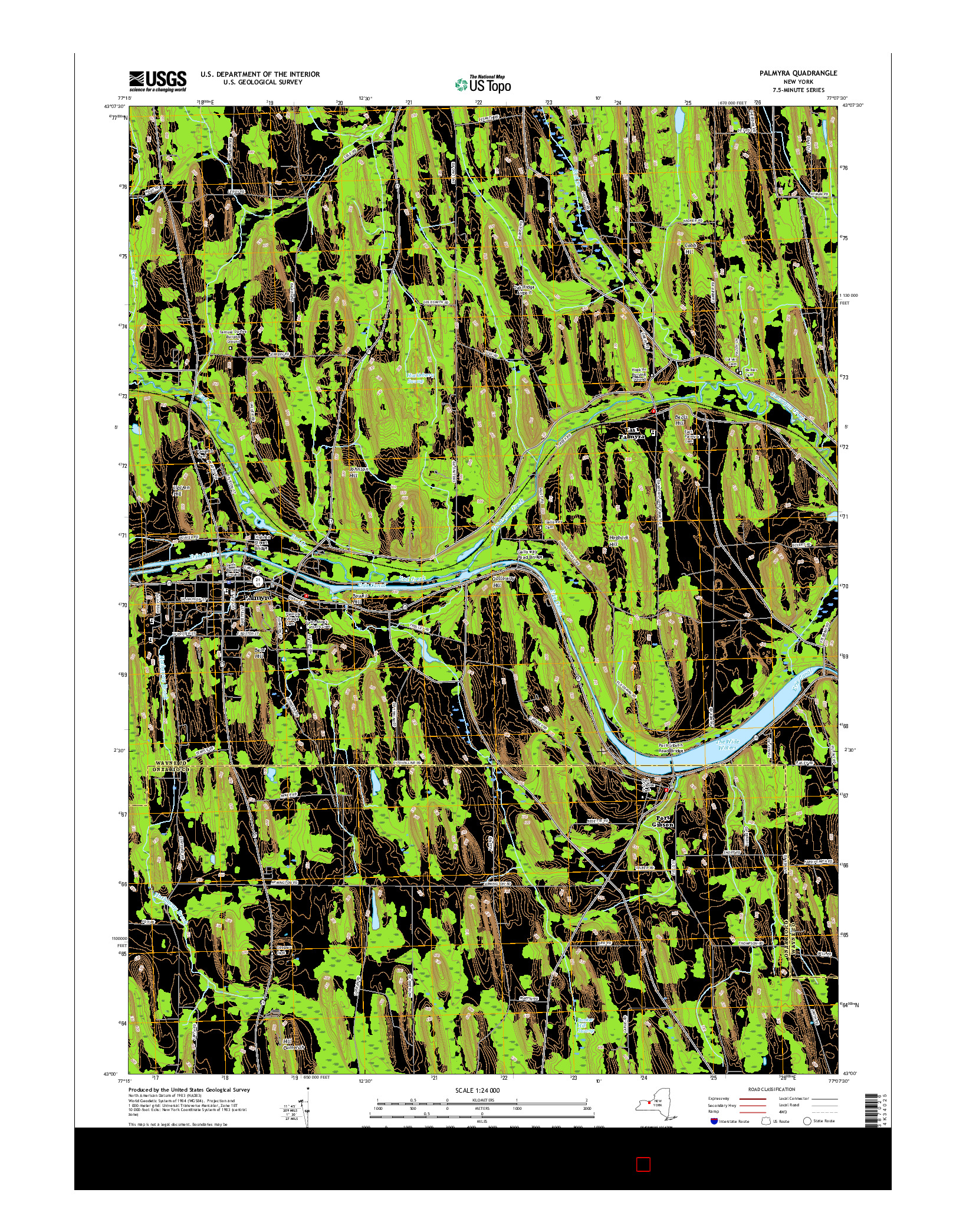 USGS US TOPO 7.5-MINUTE MAP FOR PALMYRA, NY 2016