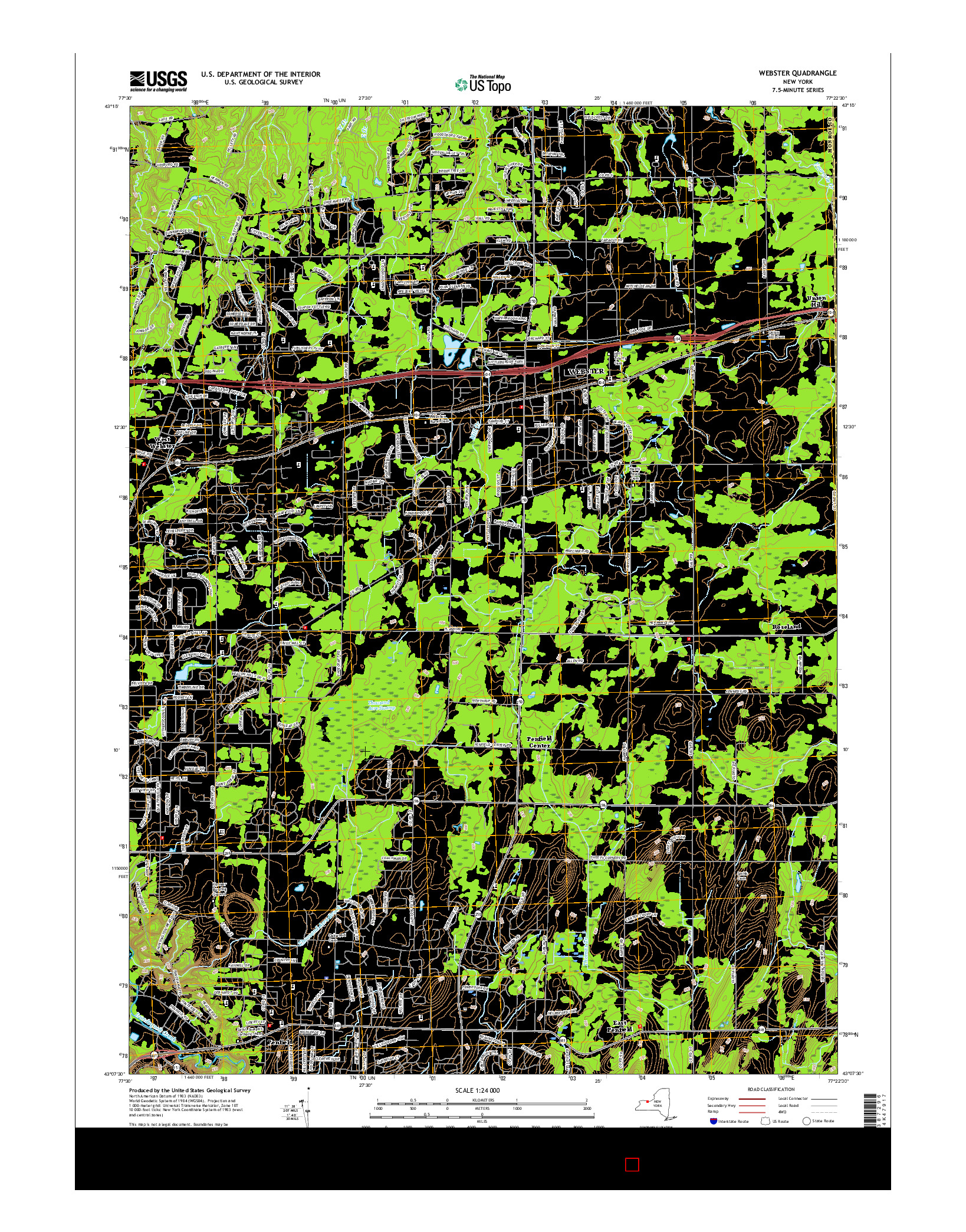 USGS US TOPO 7.5-MINUTE MAP FOR WEBSTER, NY 2016