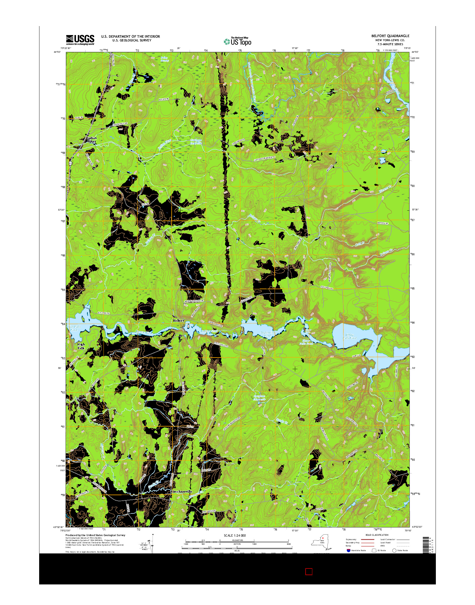 USGS US TOPO 7.5-MINUTE MAP FOR BELFORT, NY 2016