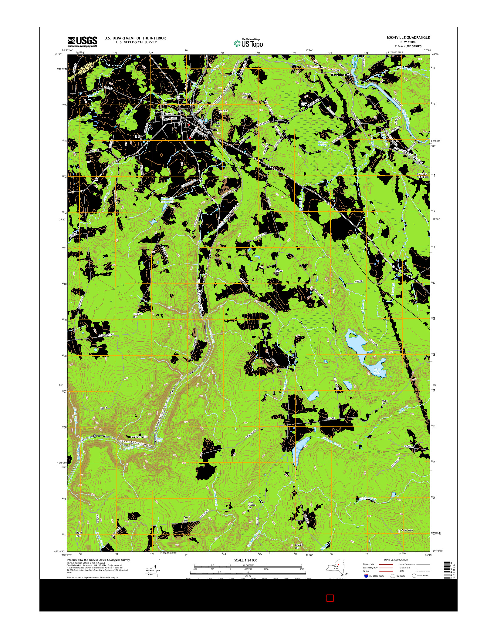 USGS US TOPO 7.5-MINUTE MAP FOR BOONVILLE, NY 2016