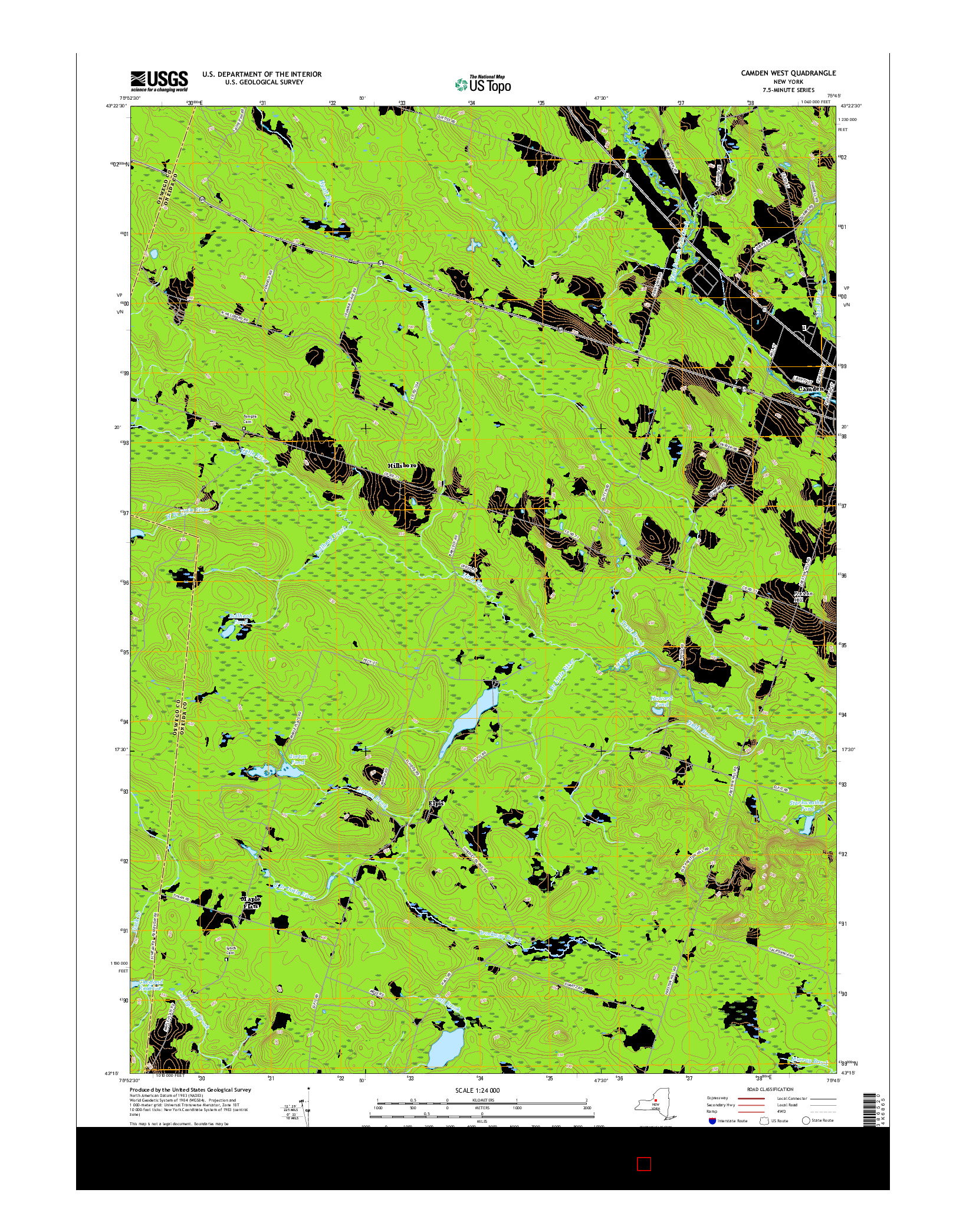 USGS US TOPO 7.5-MINUTE MAP FOR CAMDEN WEST, NY 2016