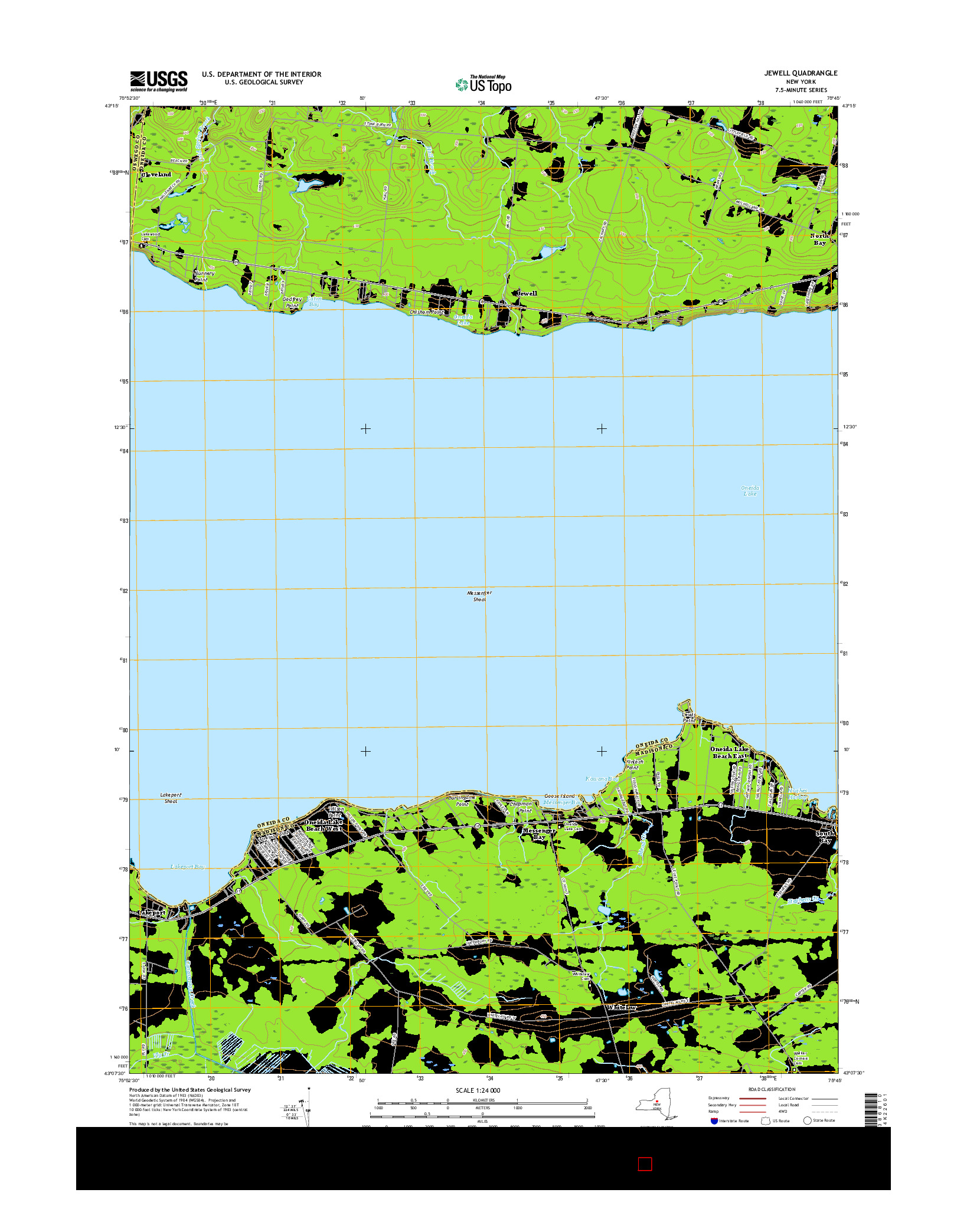 USGS US TOPO 7.5-MINUTE MAP FOR JEWELL, NY 2016