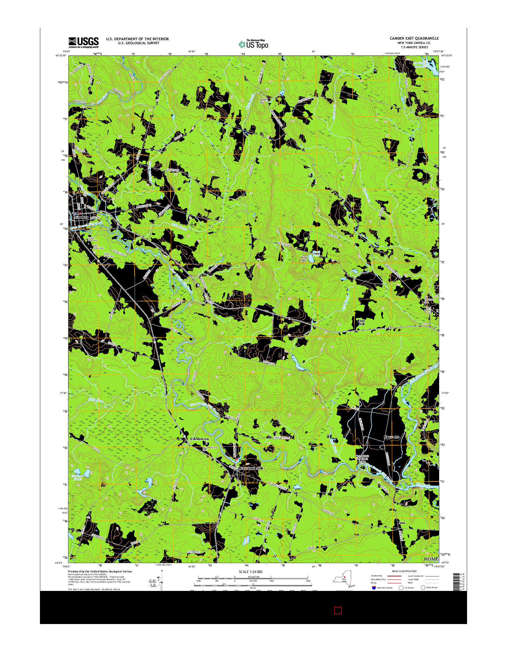 USGS US TOPO 7.5-MINUTE MAP FOR CAMDEN EAST, NY 2016