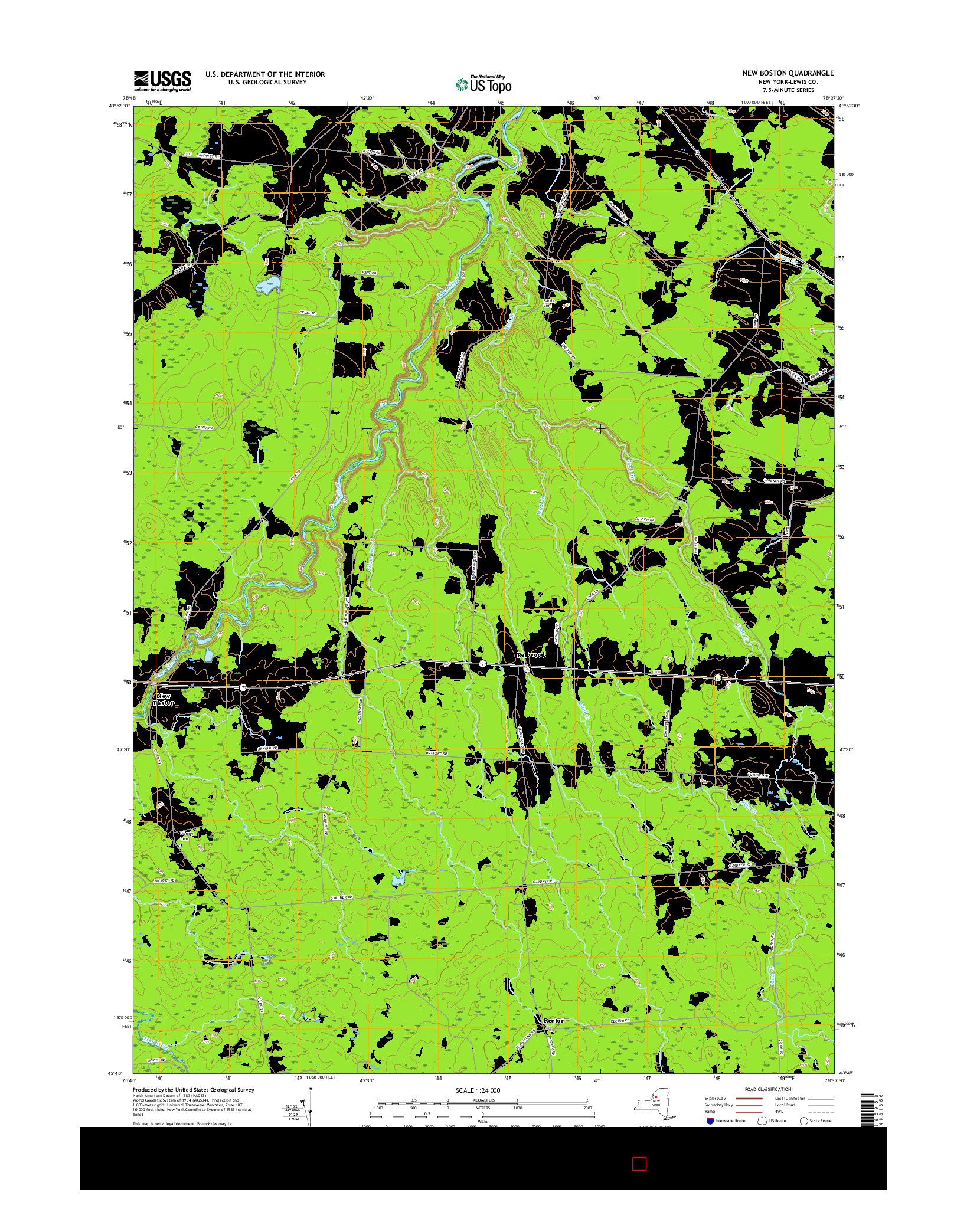 USGS US TOPO 7.5-MINUTE MAP FOR NEW BOSTON, NY 2016