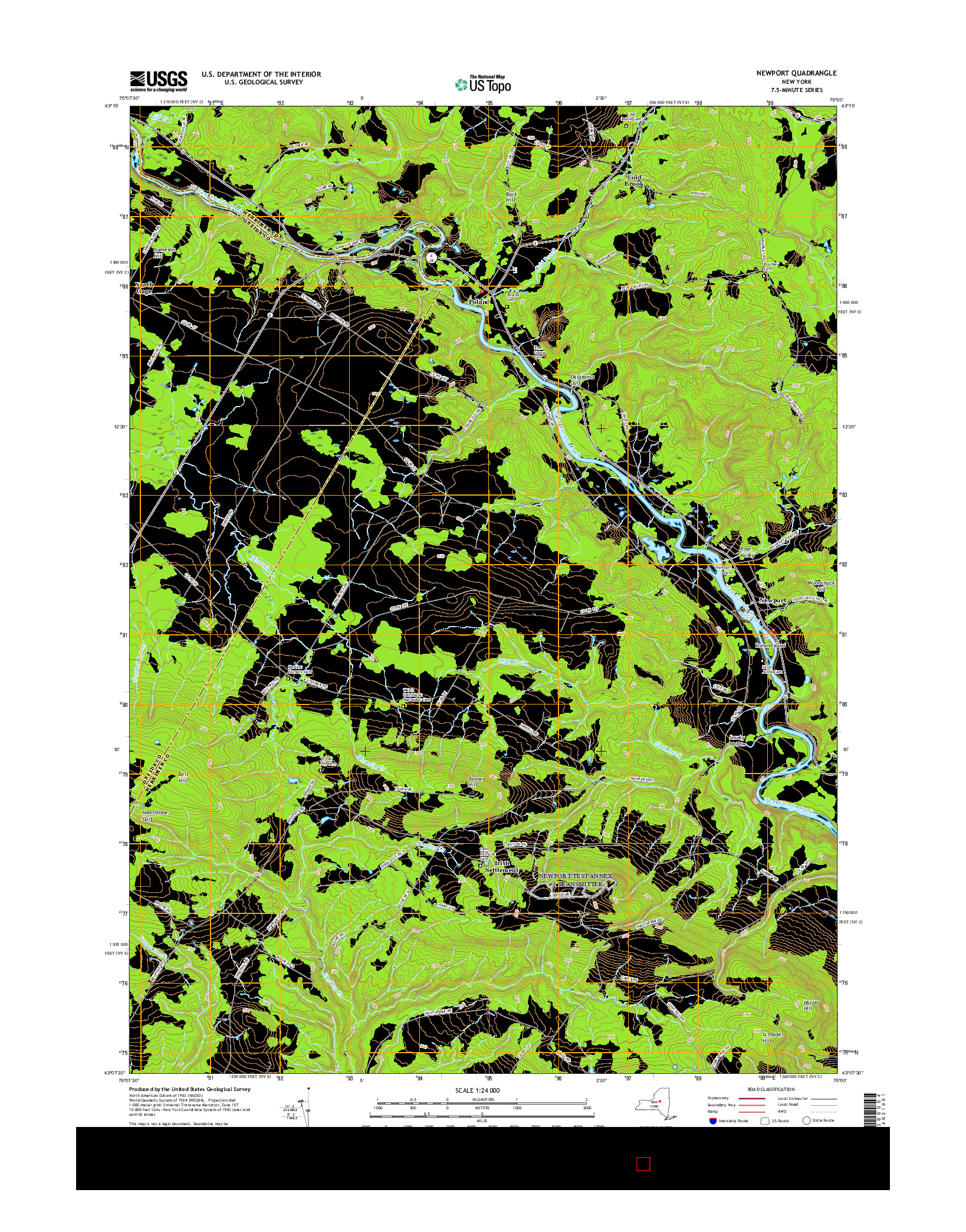 USGS US TOPO 7.5-MINUTE MAP FOR NEWPORT, NY 2016