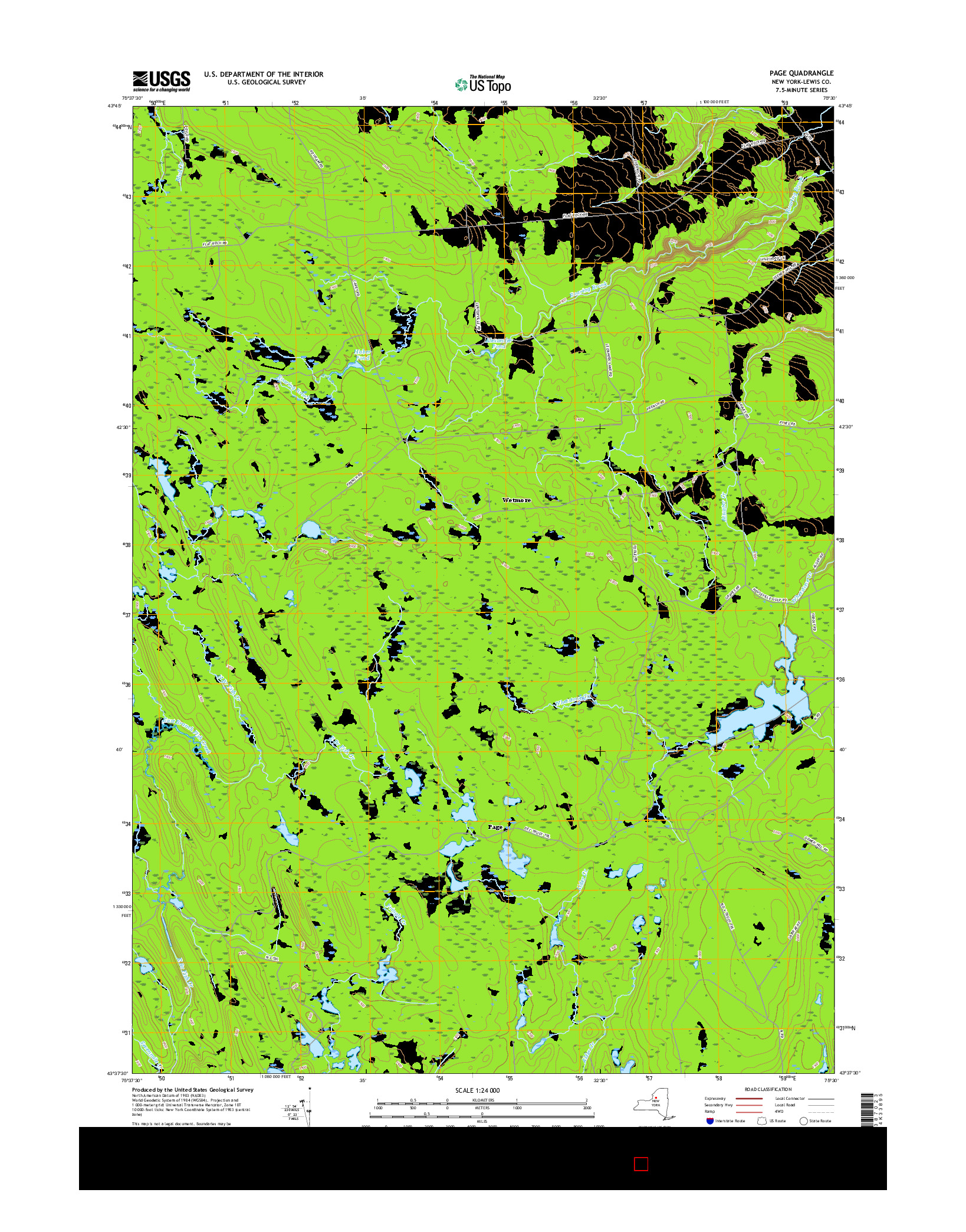 USGS US TOPO 7.5-MINUTE MAP FOR PAGE, NY 2016