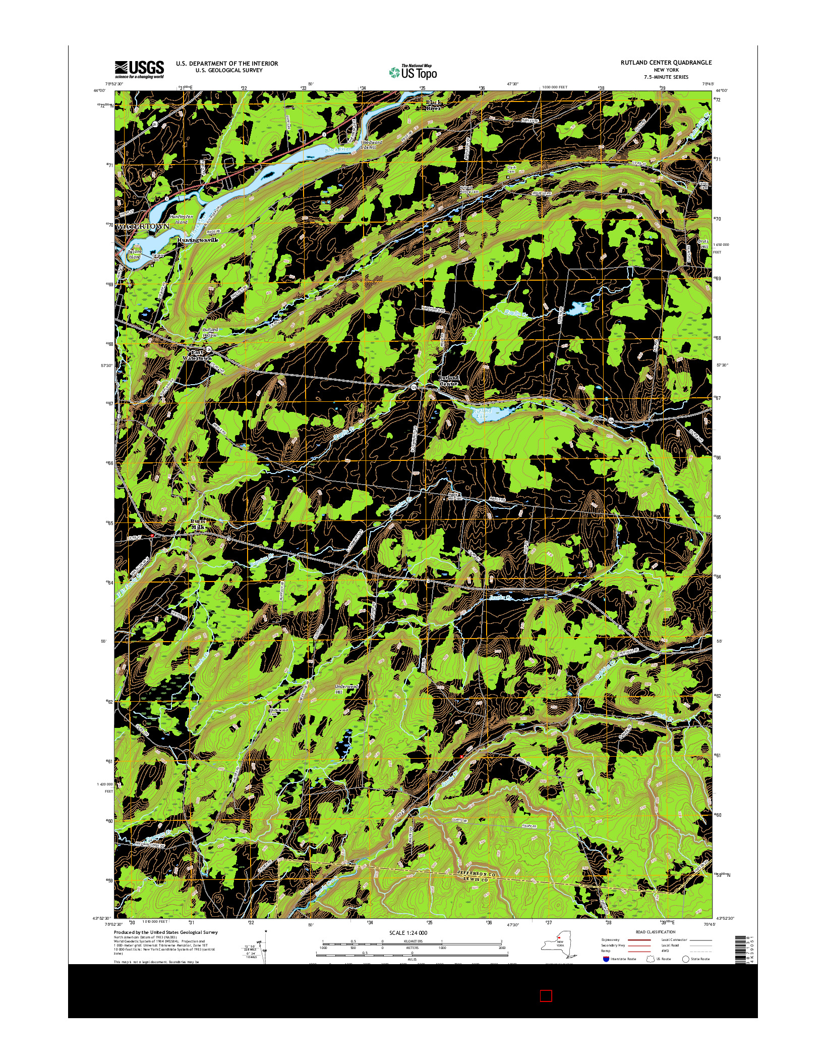 USGS US TOPO 7.5-MINUTE MAP FOR RUTLAND CENTER, NY 2016