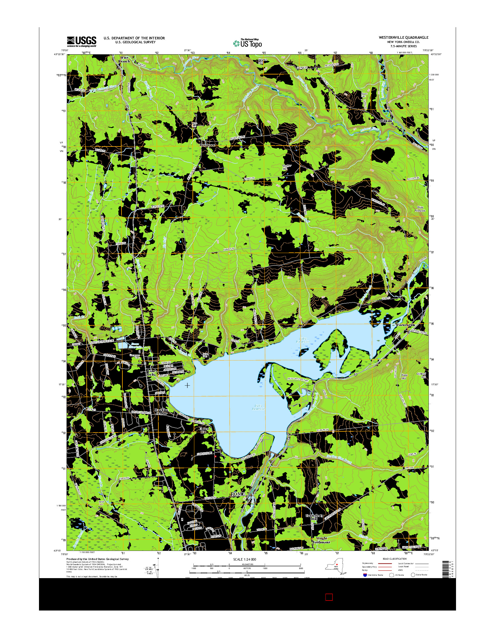USGS US TOPO 7.5-MINUTE MAP FOR WESTERNVILLE, NY 2016