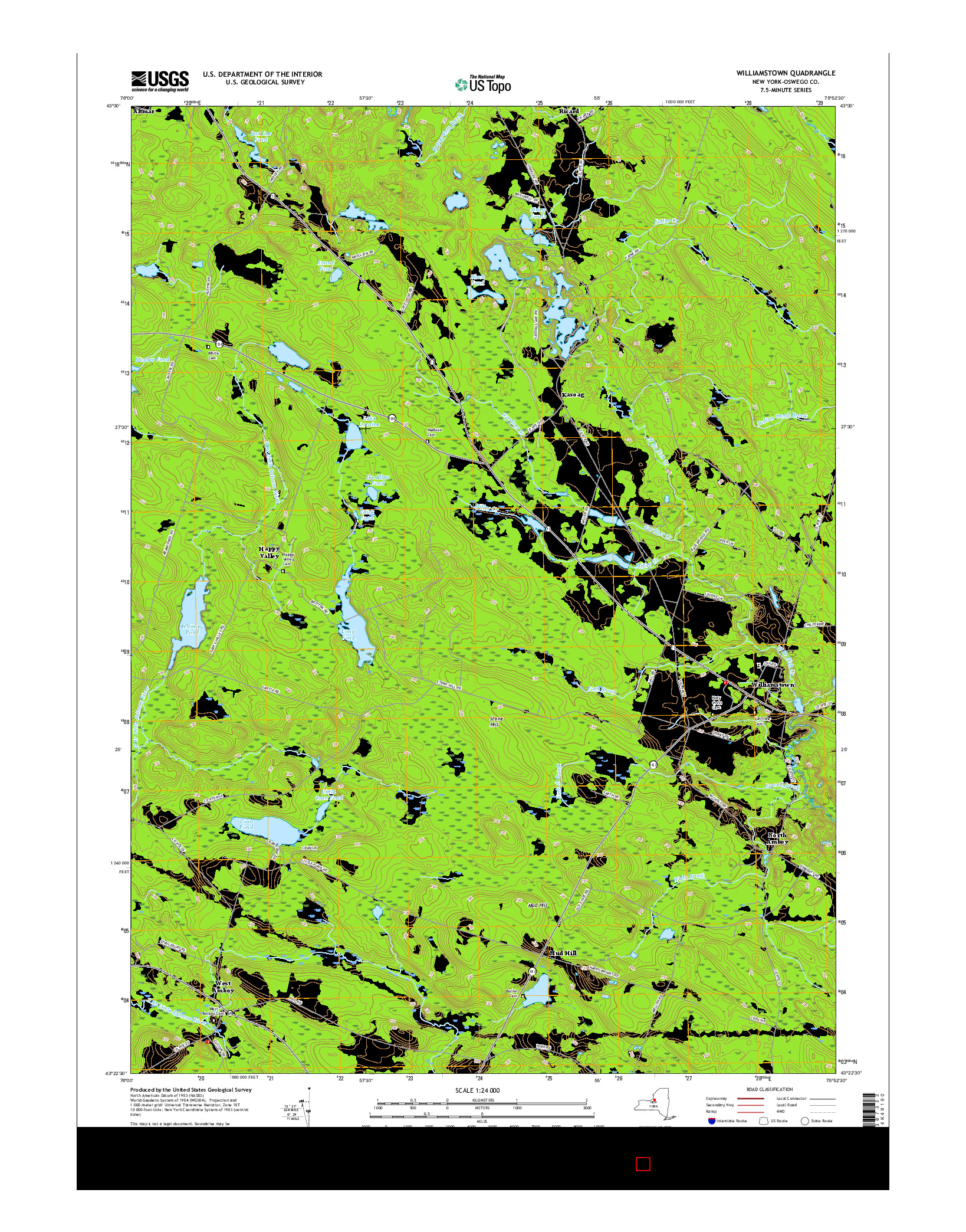 USGS US TOPO 7.5-MINUTE MAP FOR WILLIAMSTOWN, NY 2016