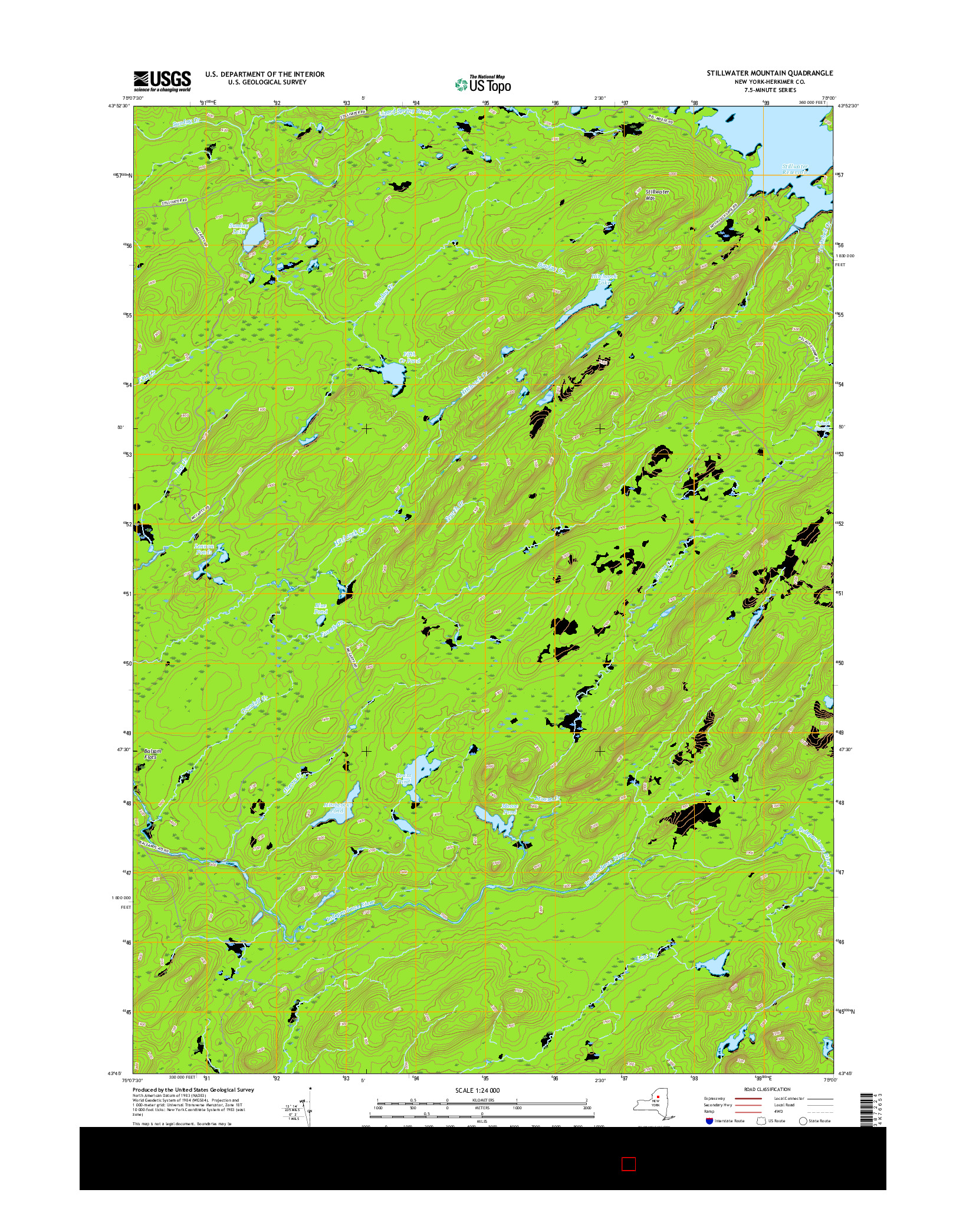 USGS US TOPO 7.5-MINUTE MAP FOR STILLWATER MOUNTAIN, NY 2016