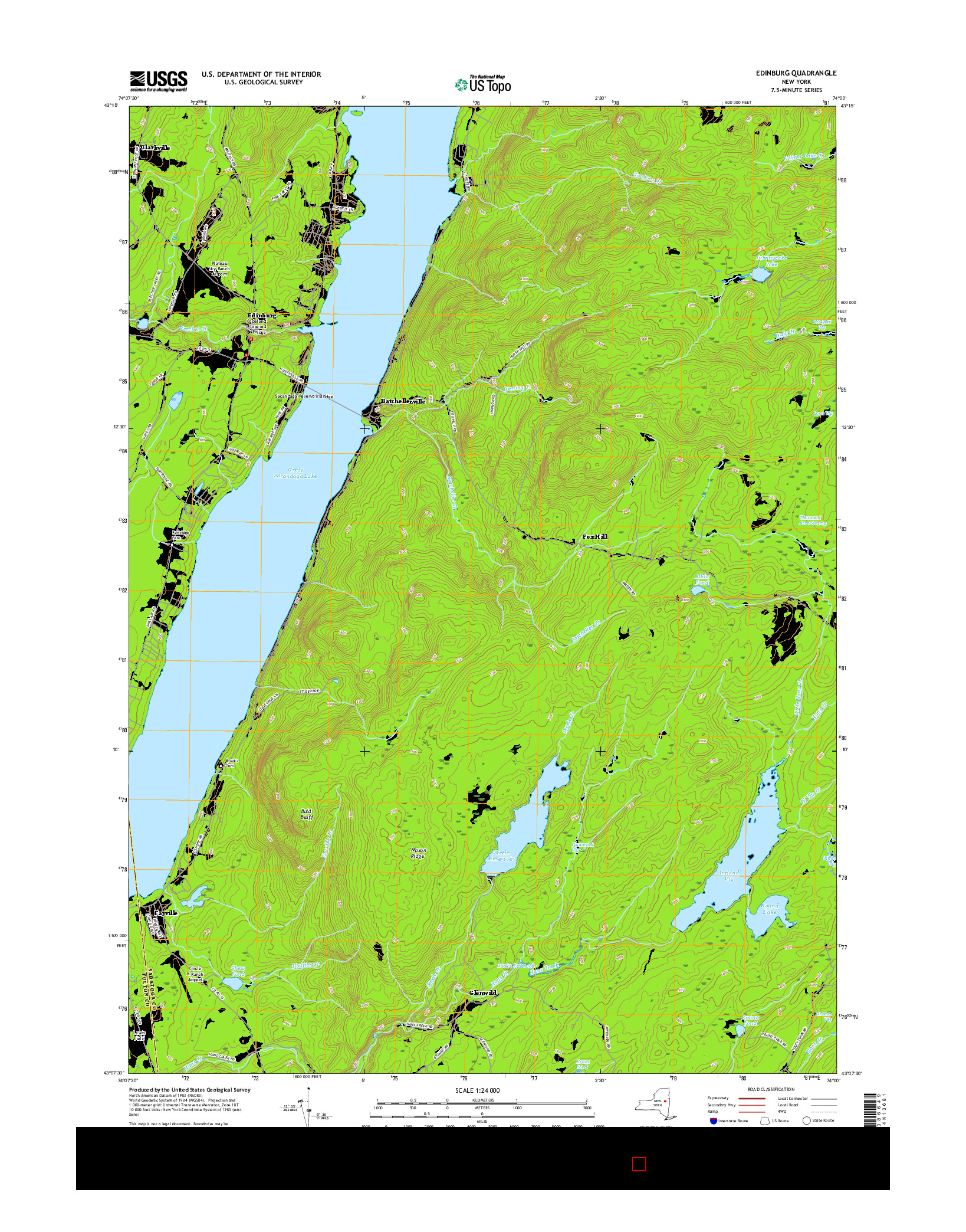 USGS US TOPO 7.5-MINUTE MAP FOR EDINBURG, NY 2016