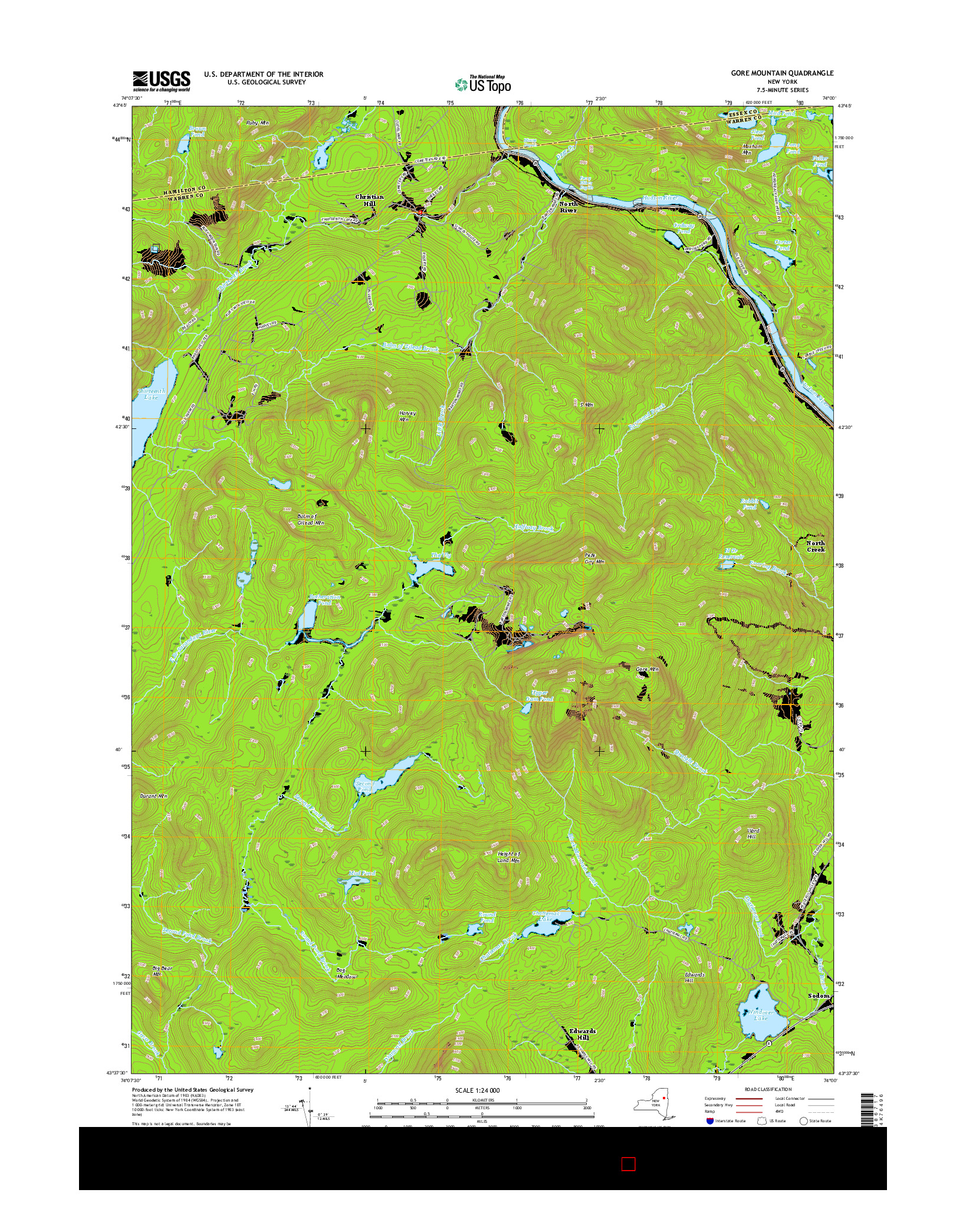 USGS US TOPO 7.5-MINUTE MAP FOR GORE MOUNTAIN, NY 2016