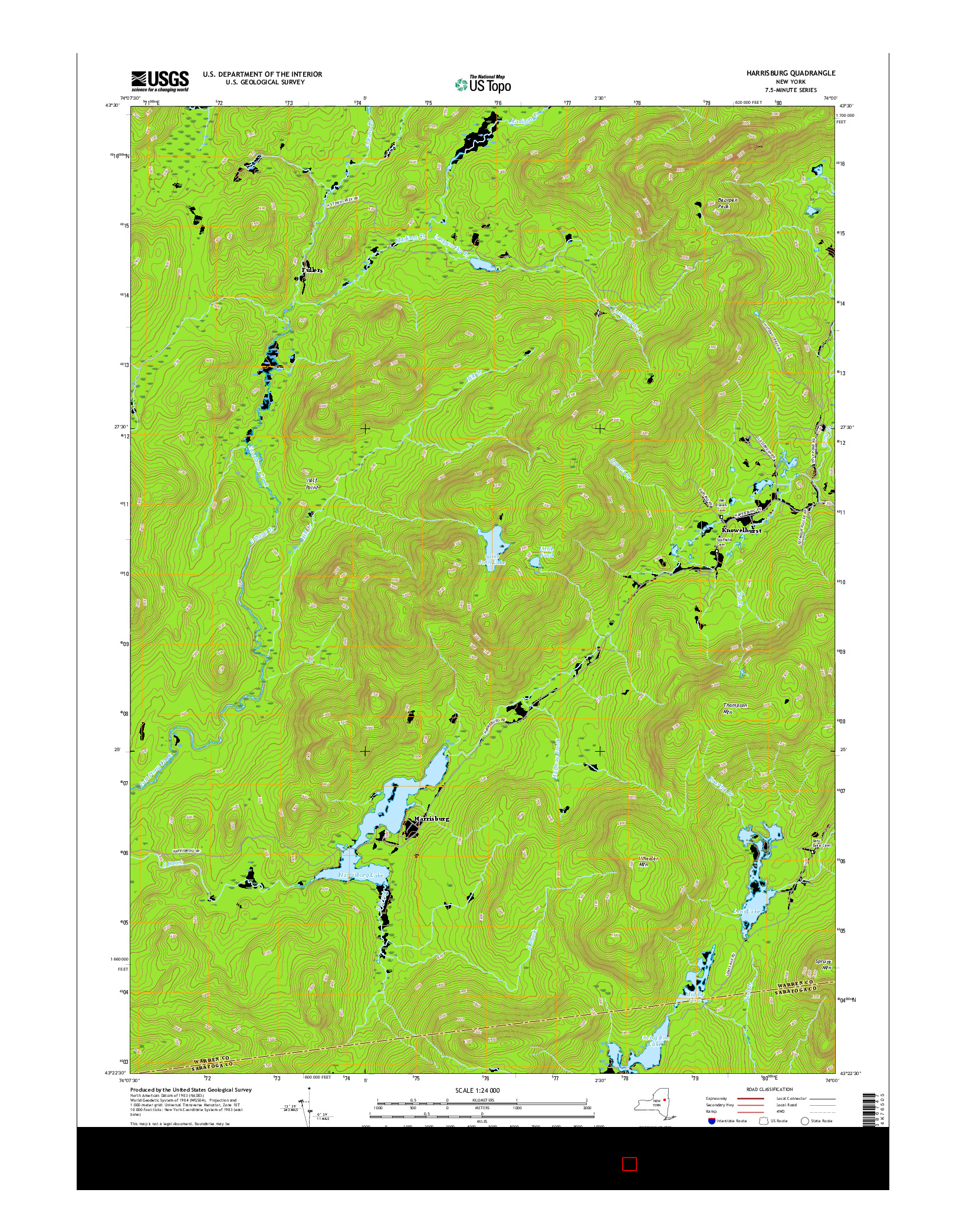 USGS US TOPO 7.5-MINUTE MAP FOR HARRISBURG, NY 2016