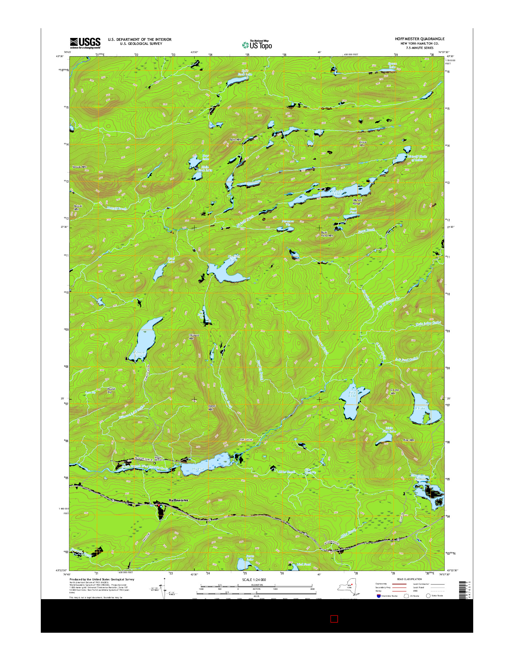 USGS US TOPO 7.5-MINUTE MAP FOR HOFFMEISTER, NY 2016