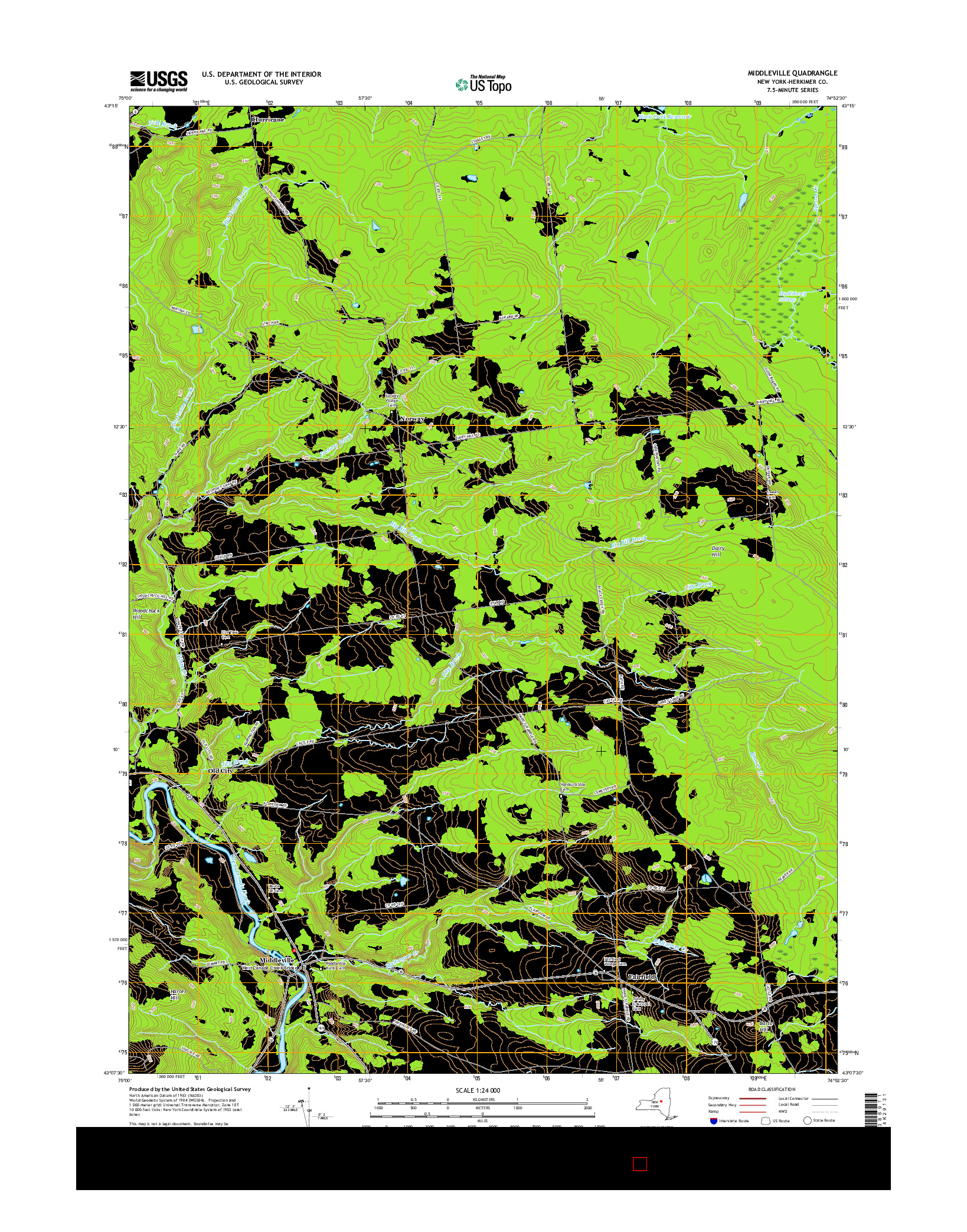 USGS US TOPO 7.5-MINUTE MAP FOR MIDDLEVILLE, NY 2016