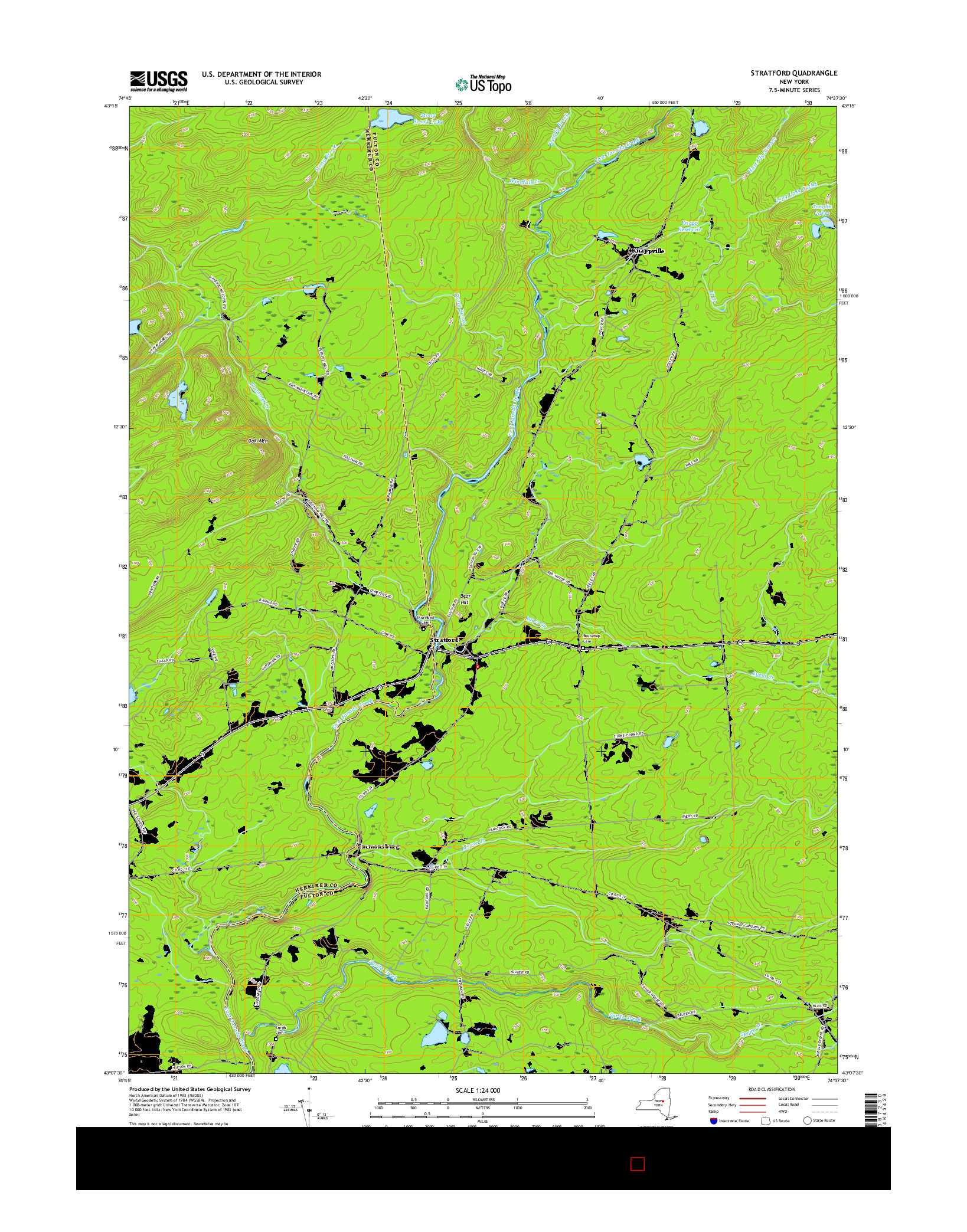 USGS US TOPO 7.5-MINUTE MAP FOR STRATFORD, NY 2016