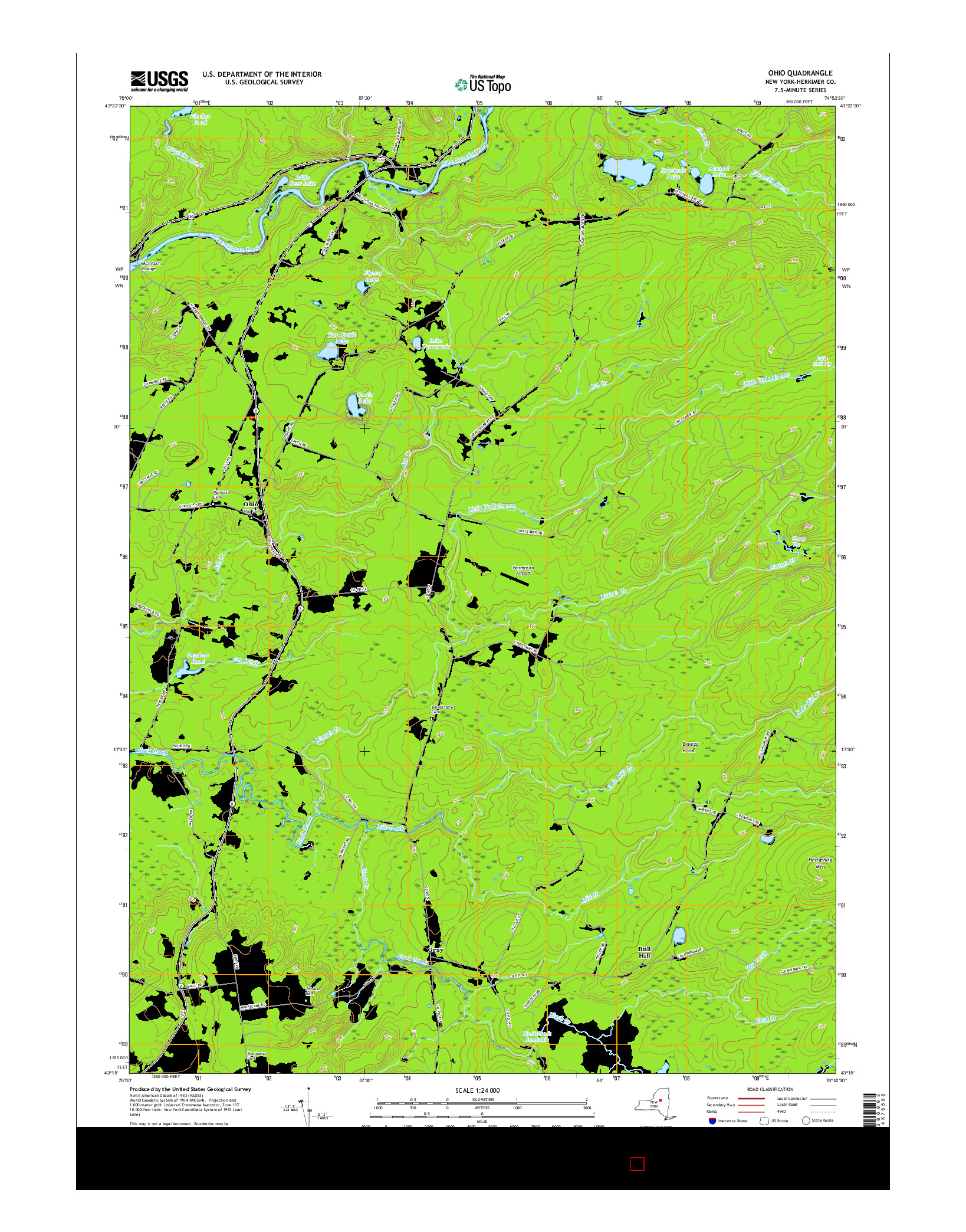 USGS US TOPO 7.5-MINUTE MAP FOR OHIO, NY 2016
