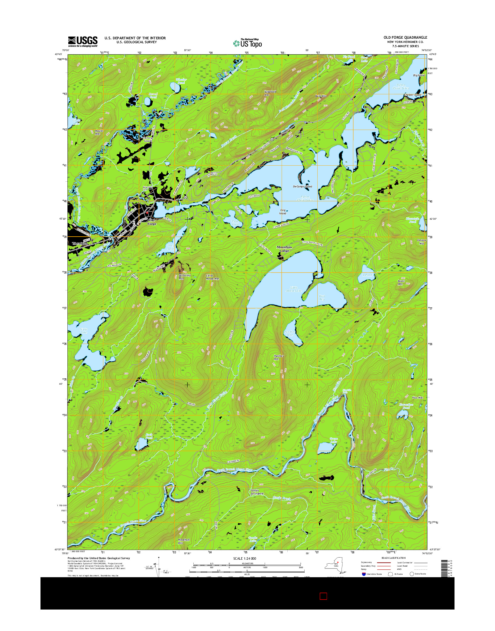 USGS US TOPO 7.5-MINUTE MAP FOR OLD FORGE, NY 2016
