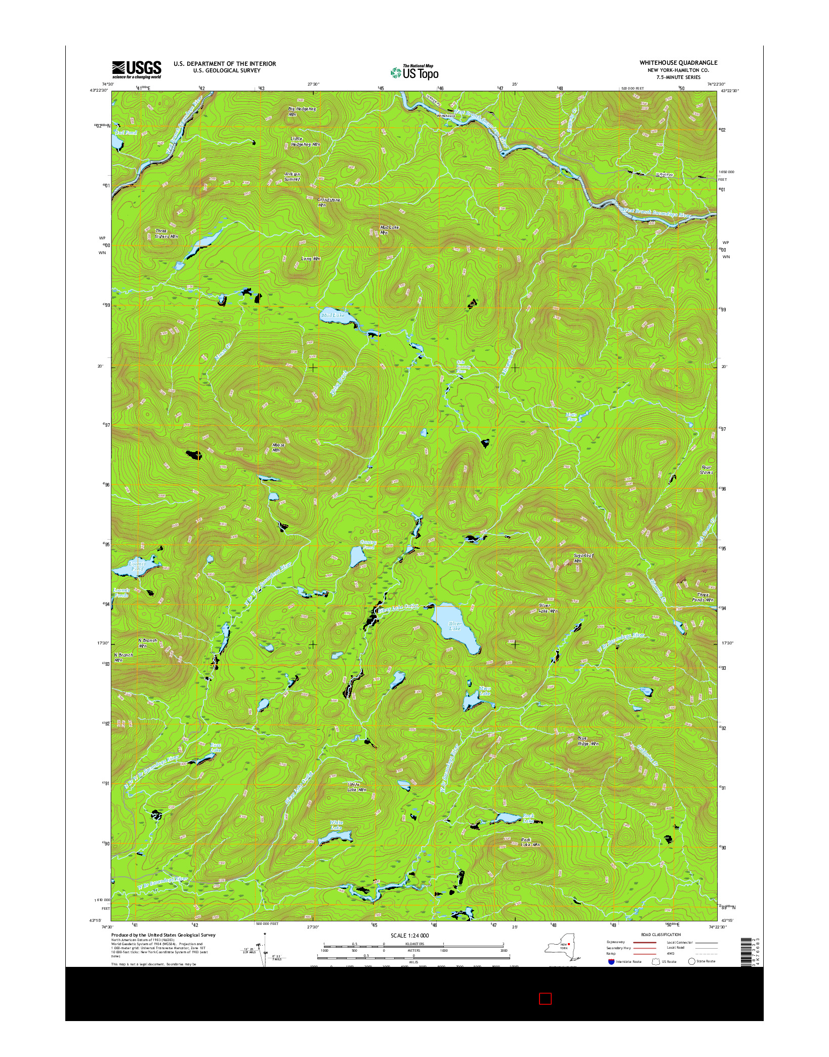 USGS US TOPO 7.5-MINUTE MAP FOR WHITEHOUSE, NY 2016