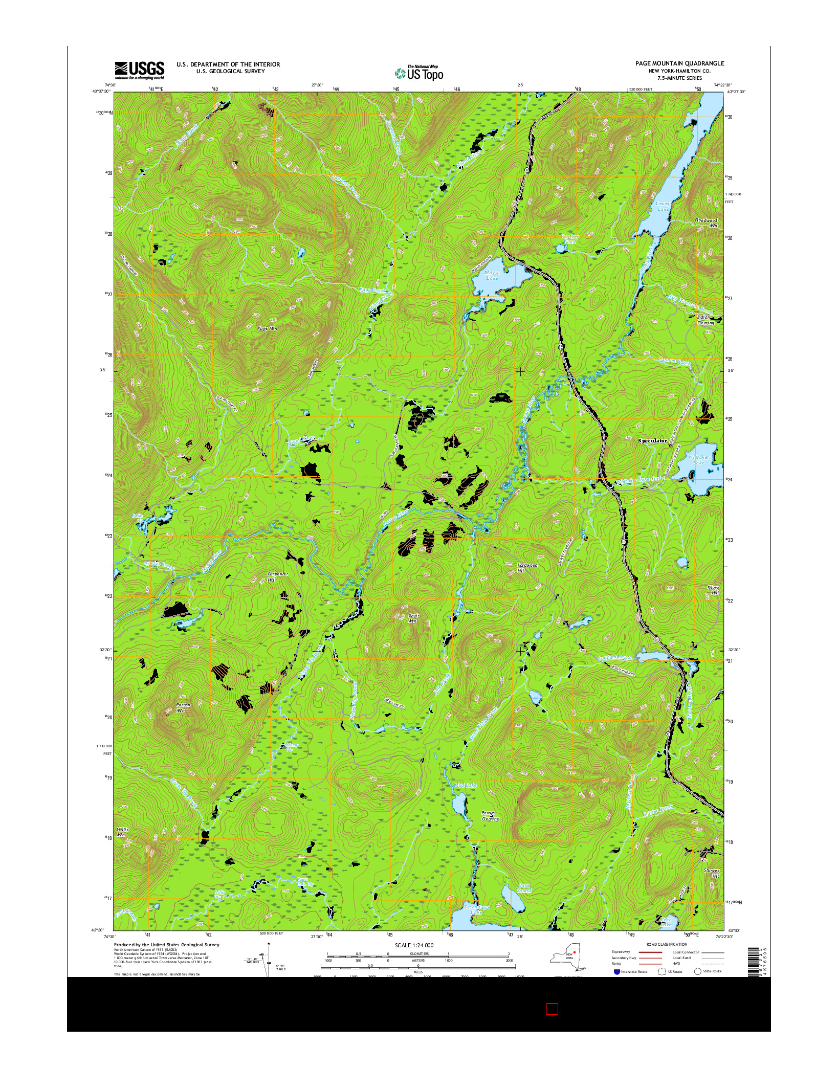 USGS US TOPO 7.5-MINUTE MAP FOR PAGE MOUNTAIN, NY 2016
