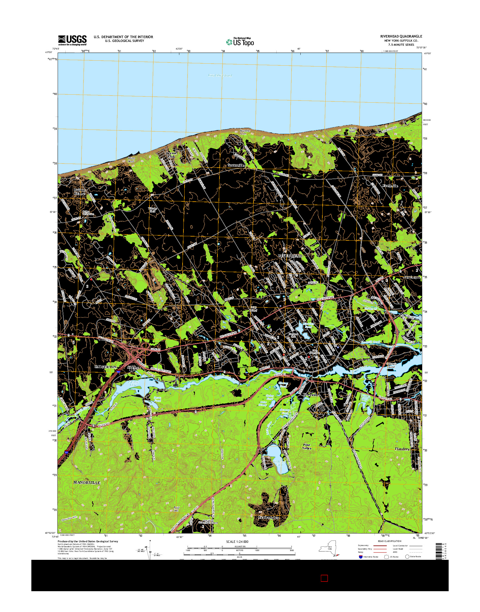 USGS US TOPO 7.5-MINUTE MAP FOR RIVERHEAD, NY 2016