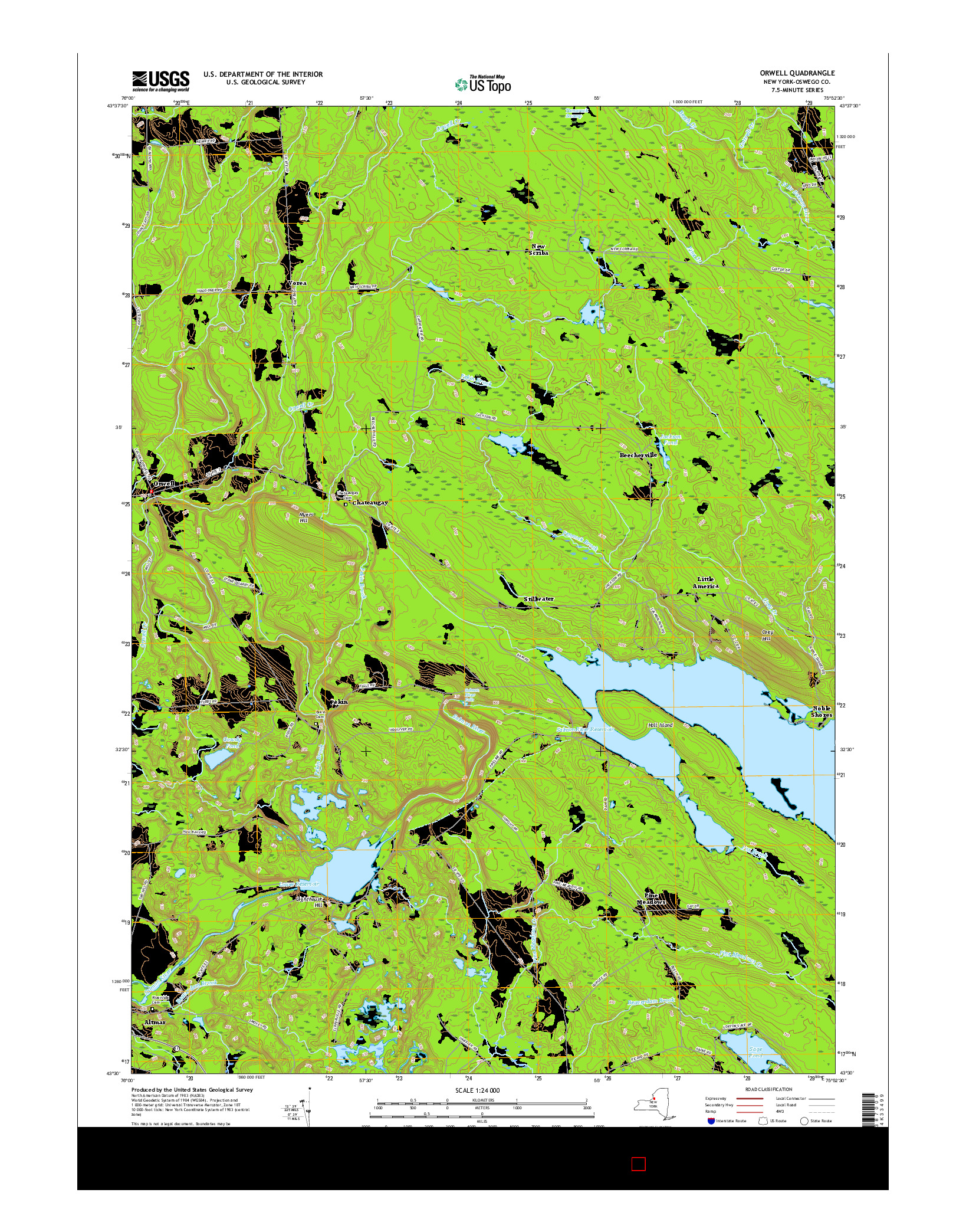 USGS US TOPO 7.5-MINUTE MAP FOR ORWELL, NY 2016