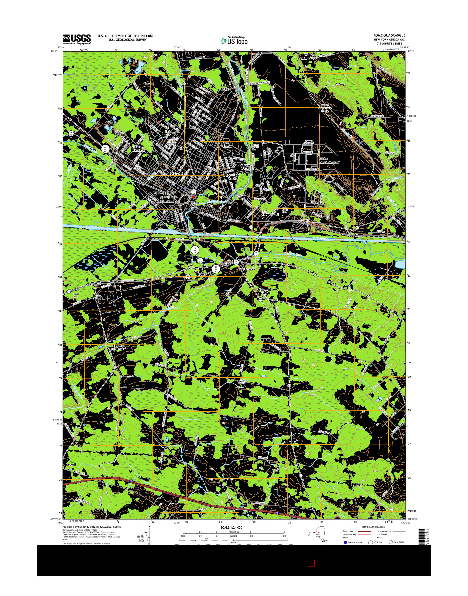 USGS US TOPO 7.5-MINUTE MAP FOR ROME, NY 2016