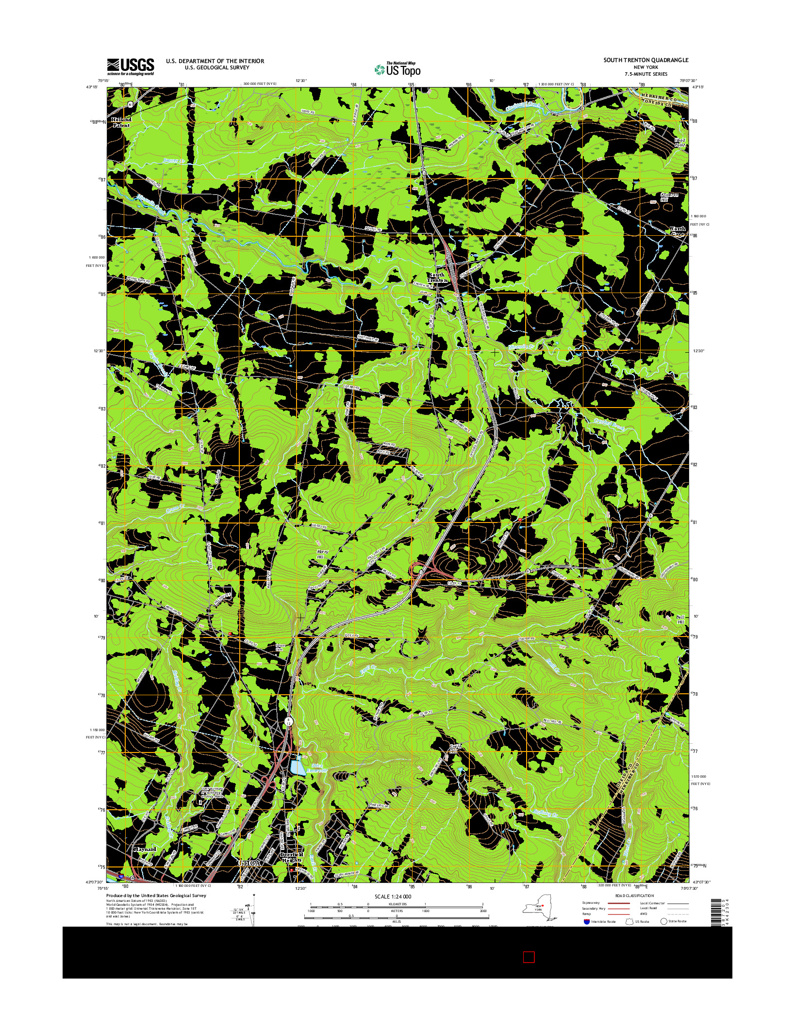 USGS US TOPO 7.5-MINUTE MAP FOR SOUTH TRENTON, NY 2016