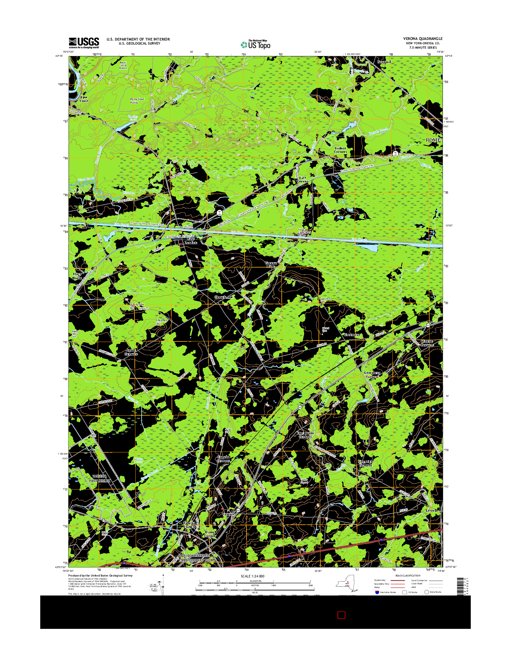 USGS US TOPO 7.5-MINUTE MAP FOR VERONA, NY 2016
