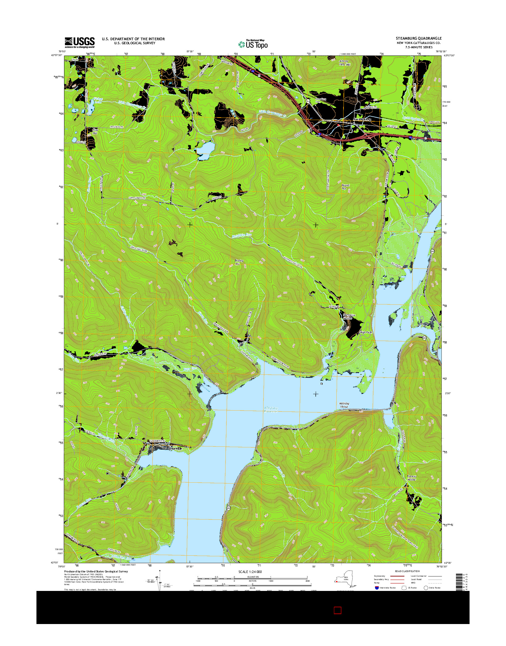 USGS US TOPO 7.5-MINUTE MAP FOR STEAMBURG, NY 2016
