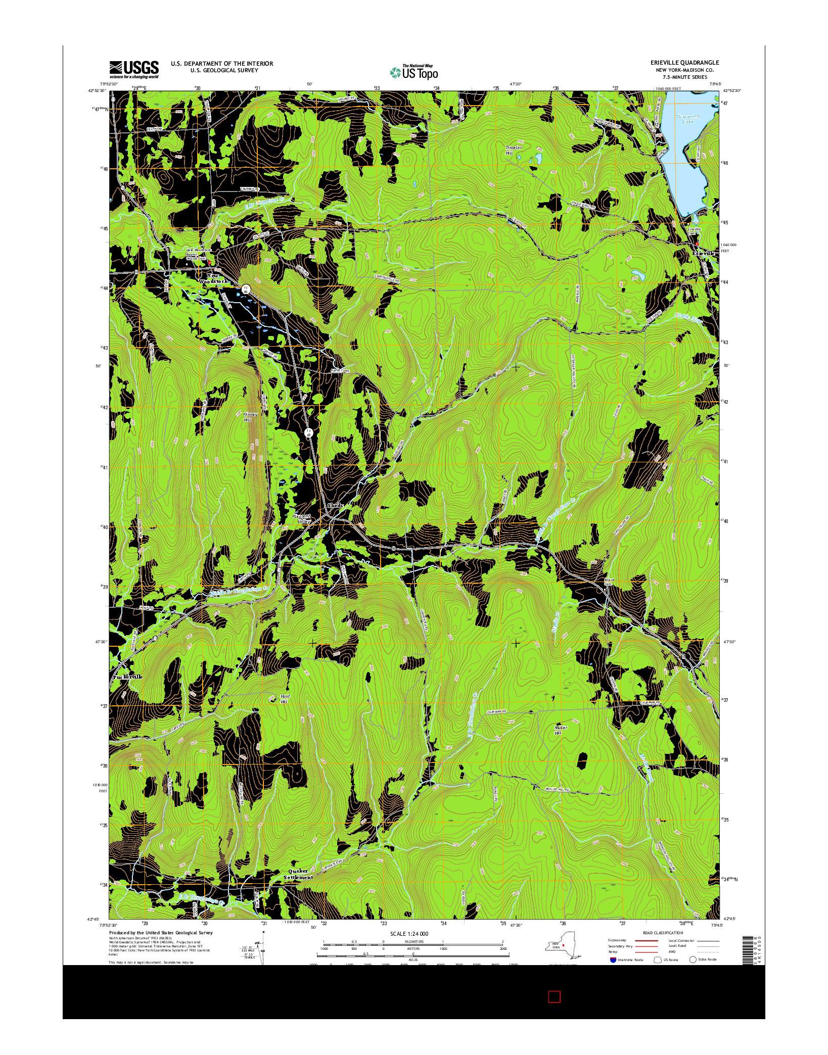 USGS US TOPO 7.5-MINUTE MAP FOR ERIEVILLE, NY 2016