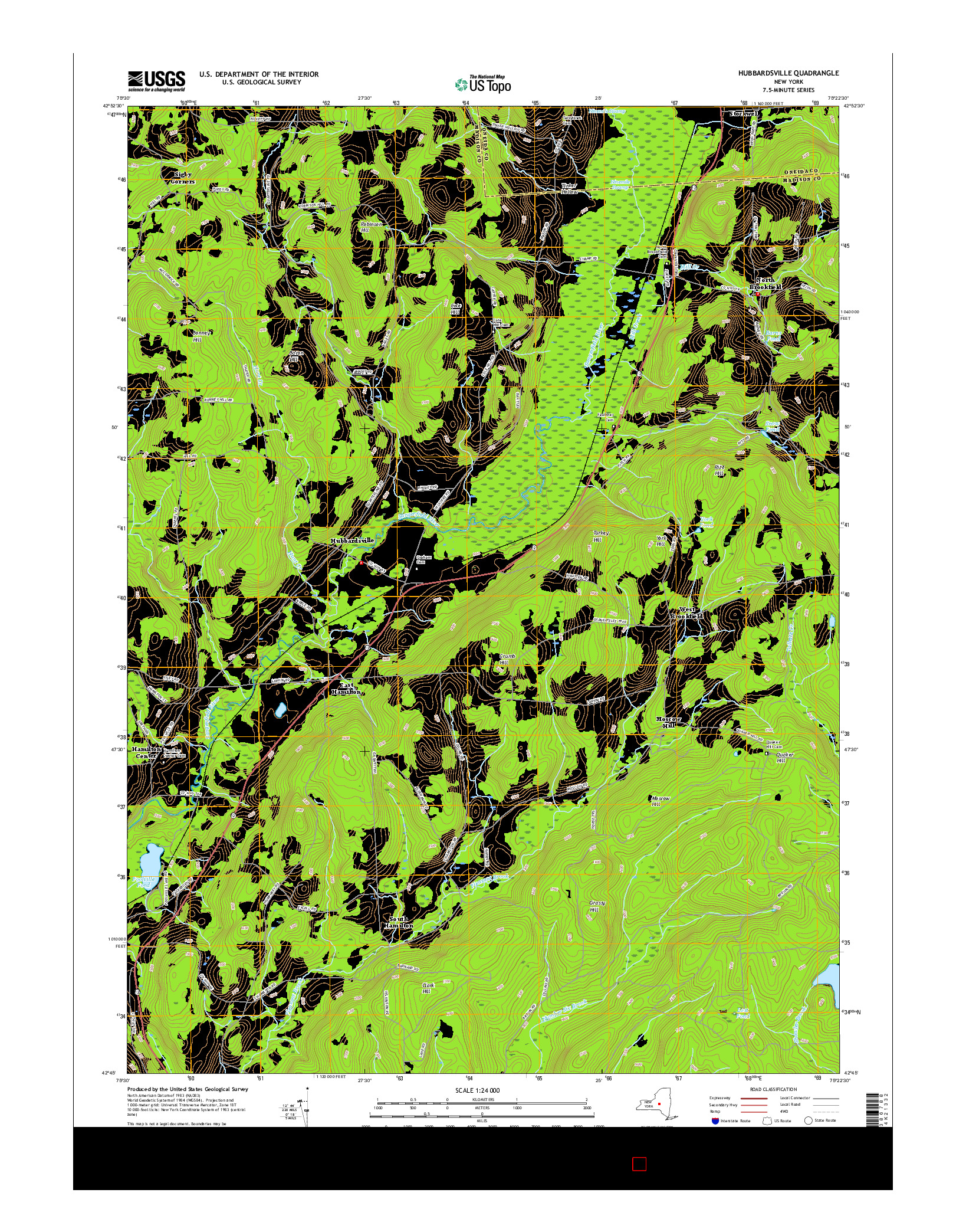 USGS US TOPO 7.5-MINUTE MAP FOR HUBBARDSVILLE, NY 2016