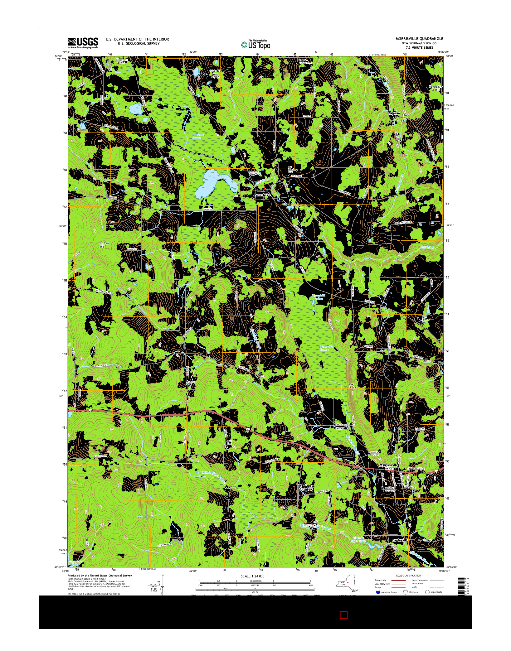 USGS US TOPO 7.5-MINUTE MAP FOR MORRISVILLE, NY 2016