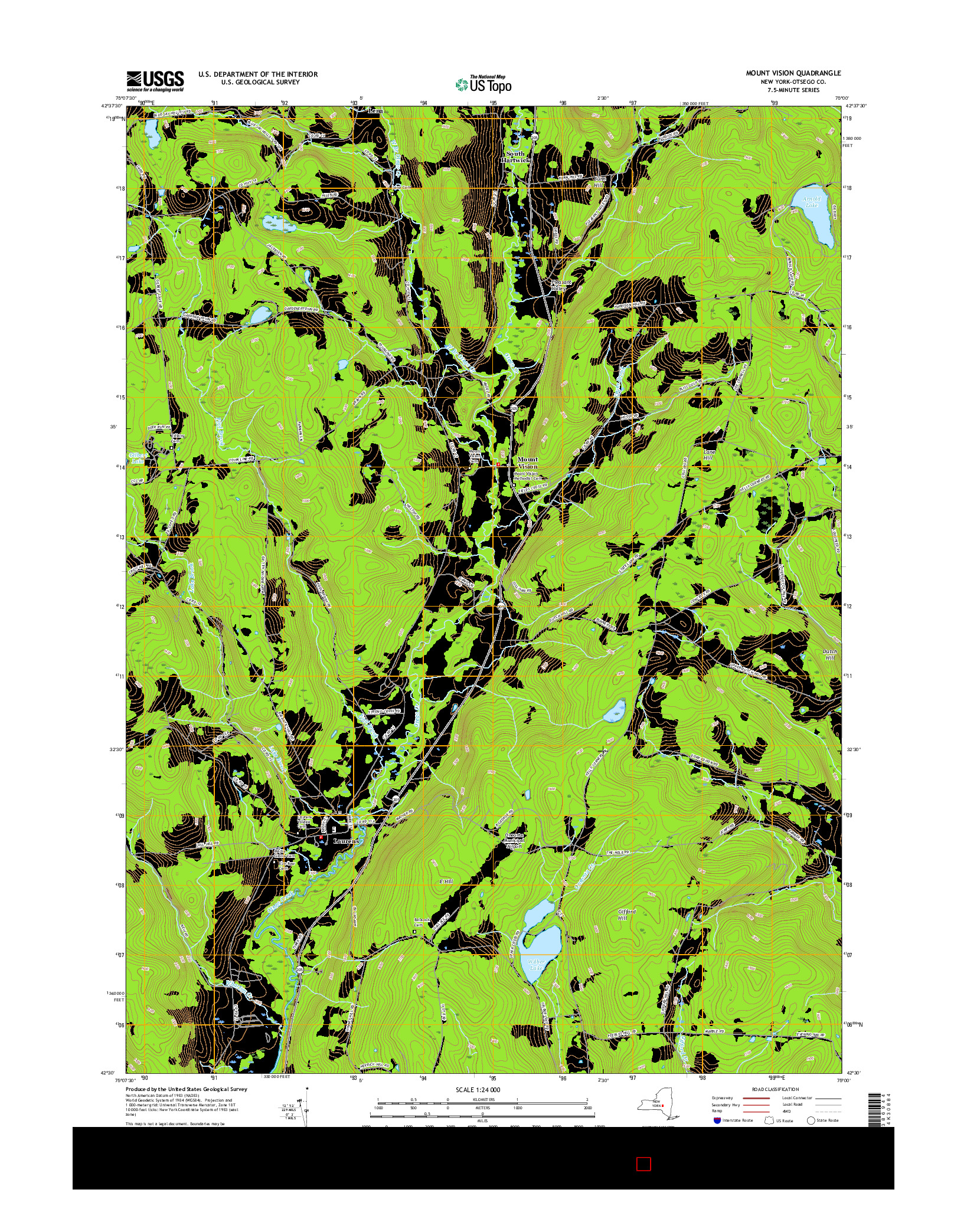 USGS US TOPO 7.5-MINUTE MAP FOR MOUNT VISION, NY 2016