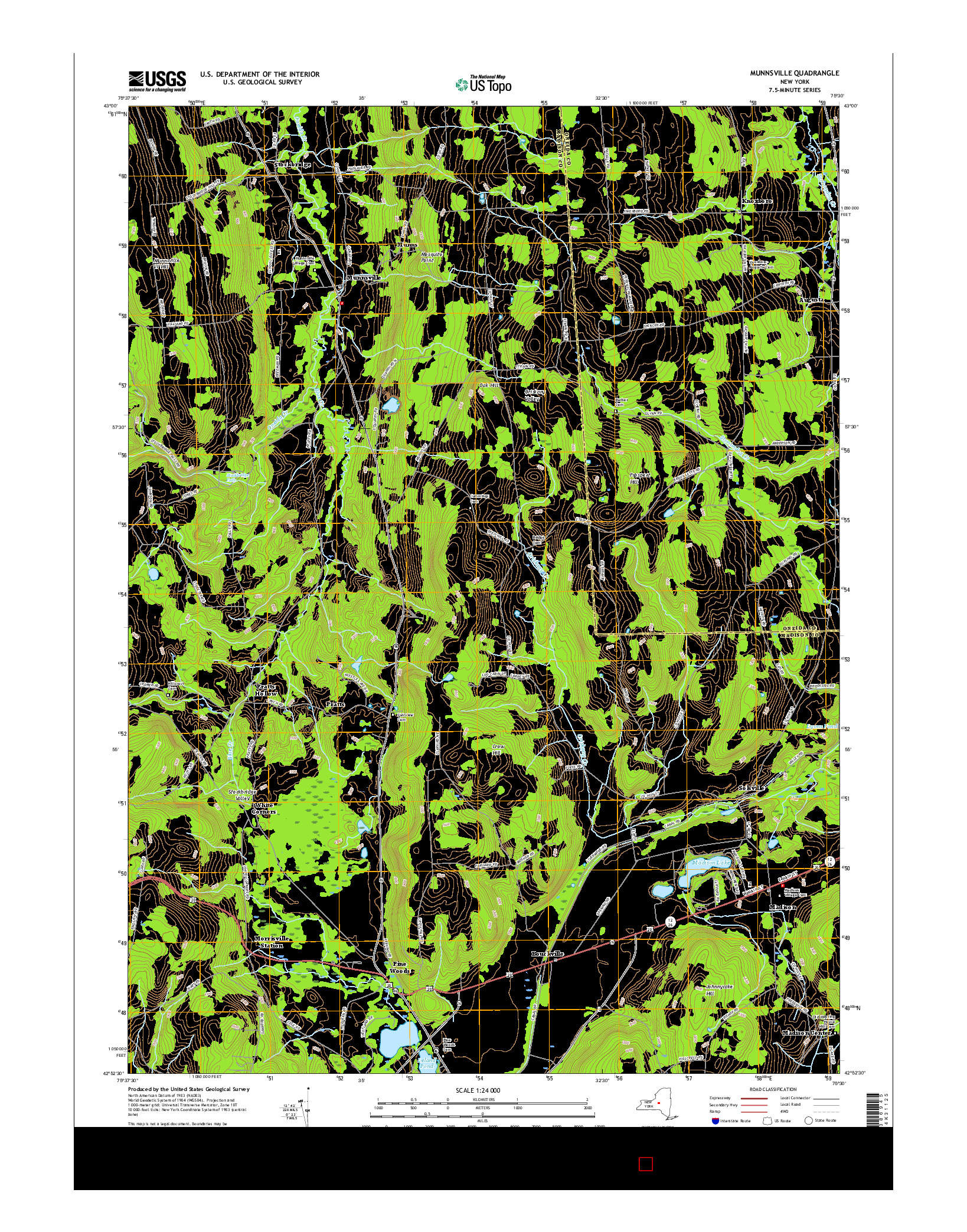 USGS US TOPO 7.5-MINUTE MAP FOR MUNNSVILLE, NY 2016